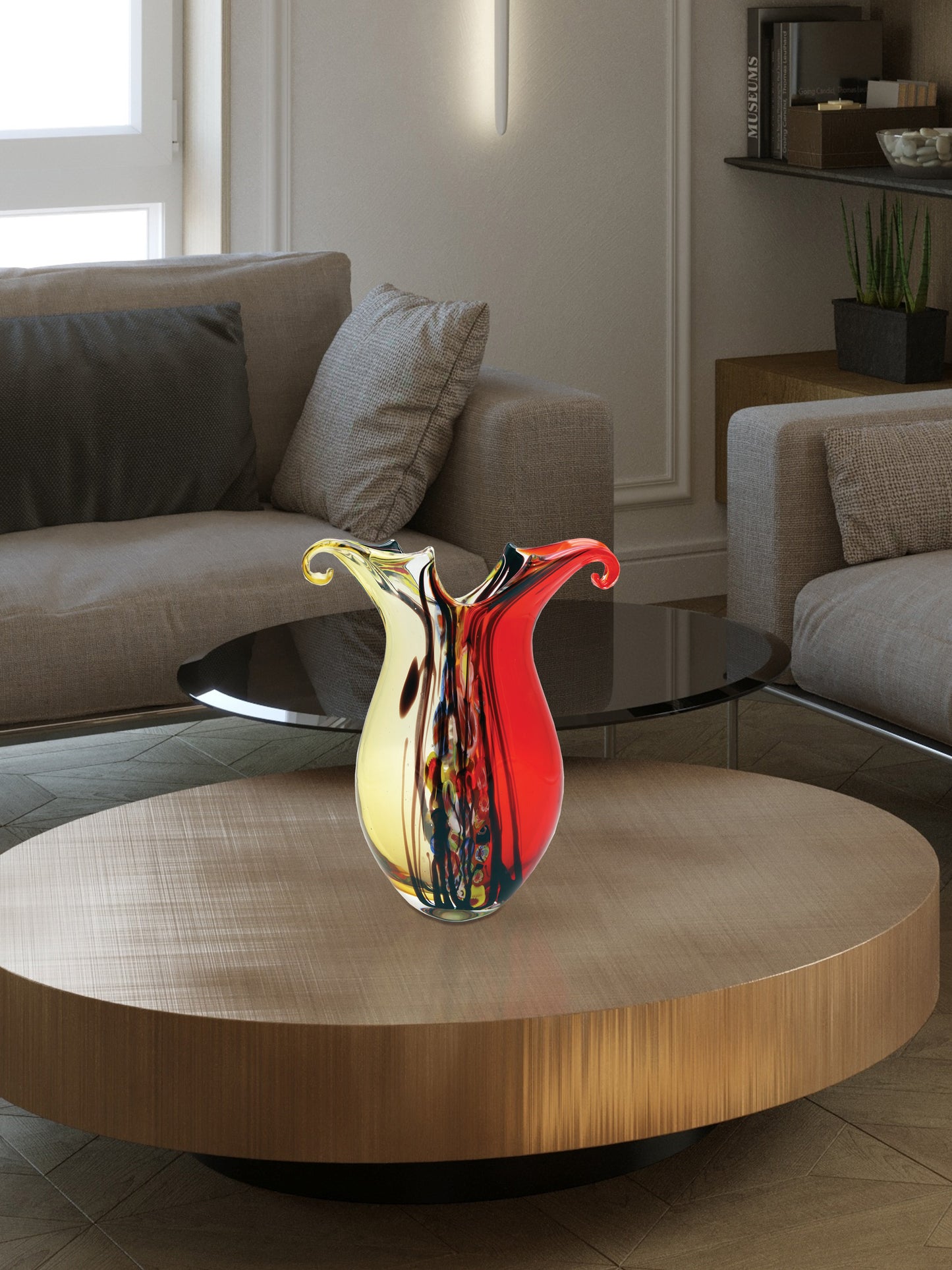 Cecile Hand Blown Art Glass Vase