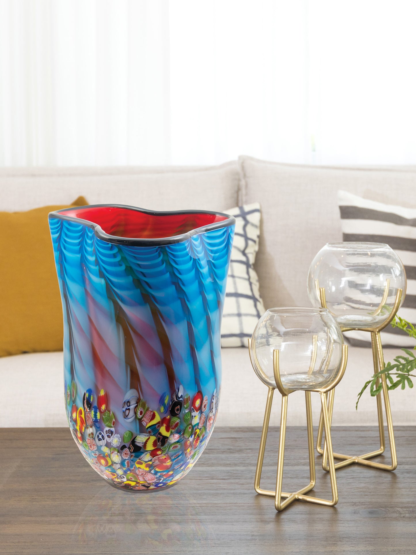Tangelo Hand Blown Art Glass Vase