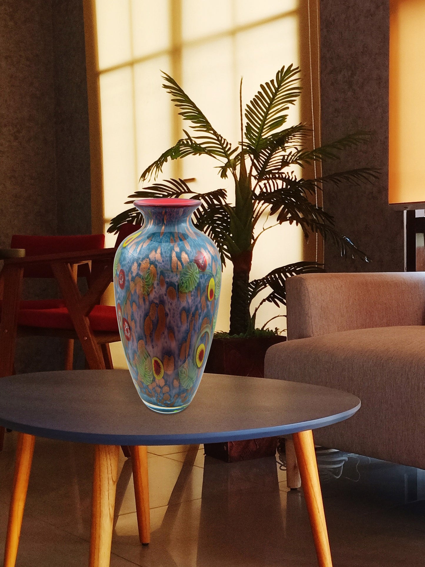 Tesoro Hand Blown Art Glass Vase
