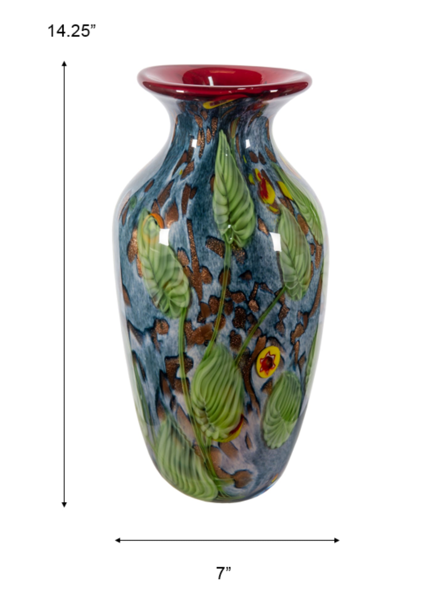 Tesoro Hand Blown Art Glass Vase