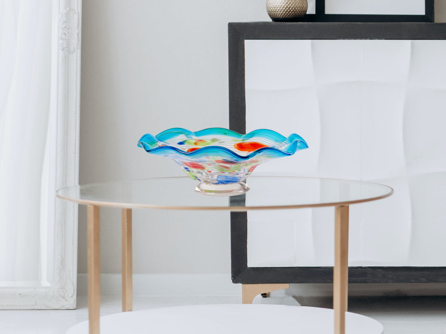 Villa Newport Hand Blown Art Glass Bowl