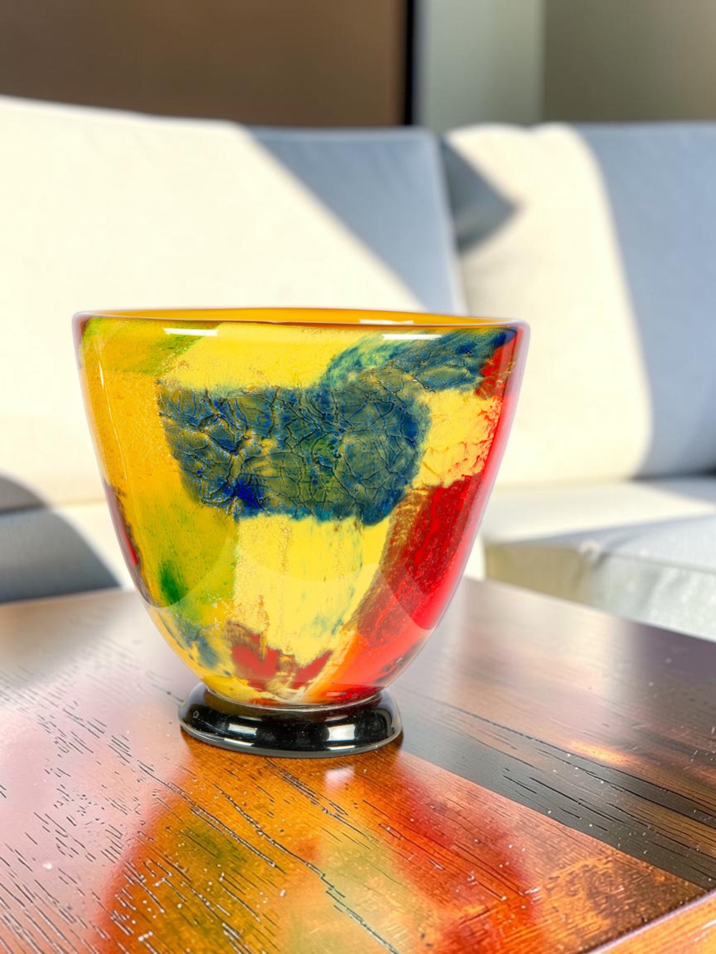 Autumn Medley Hand Blown Art Glass Vase