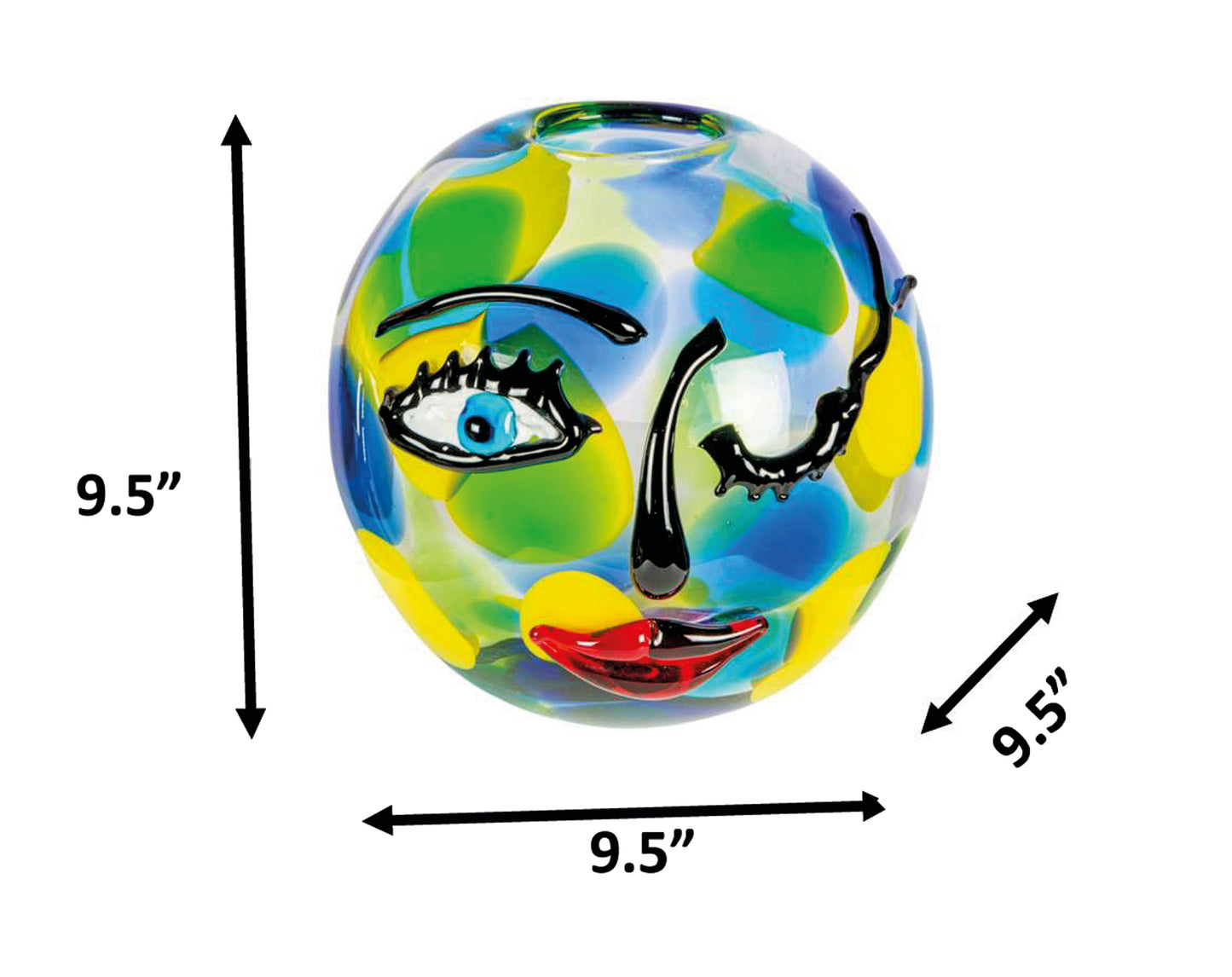 Winking Muse Hand Blown Art Glass Vase
