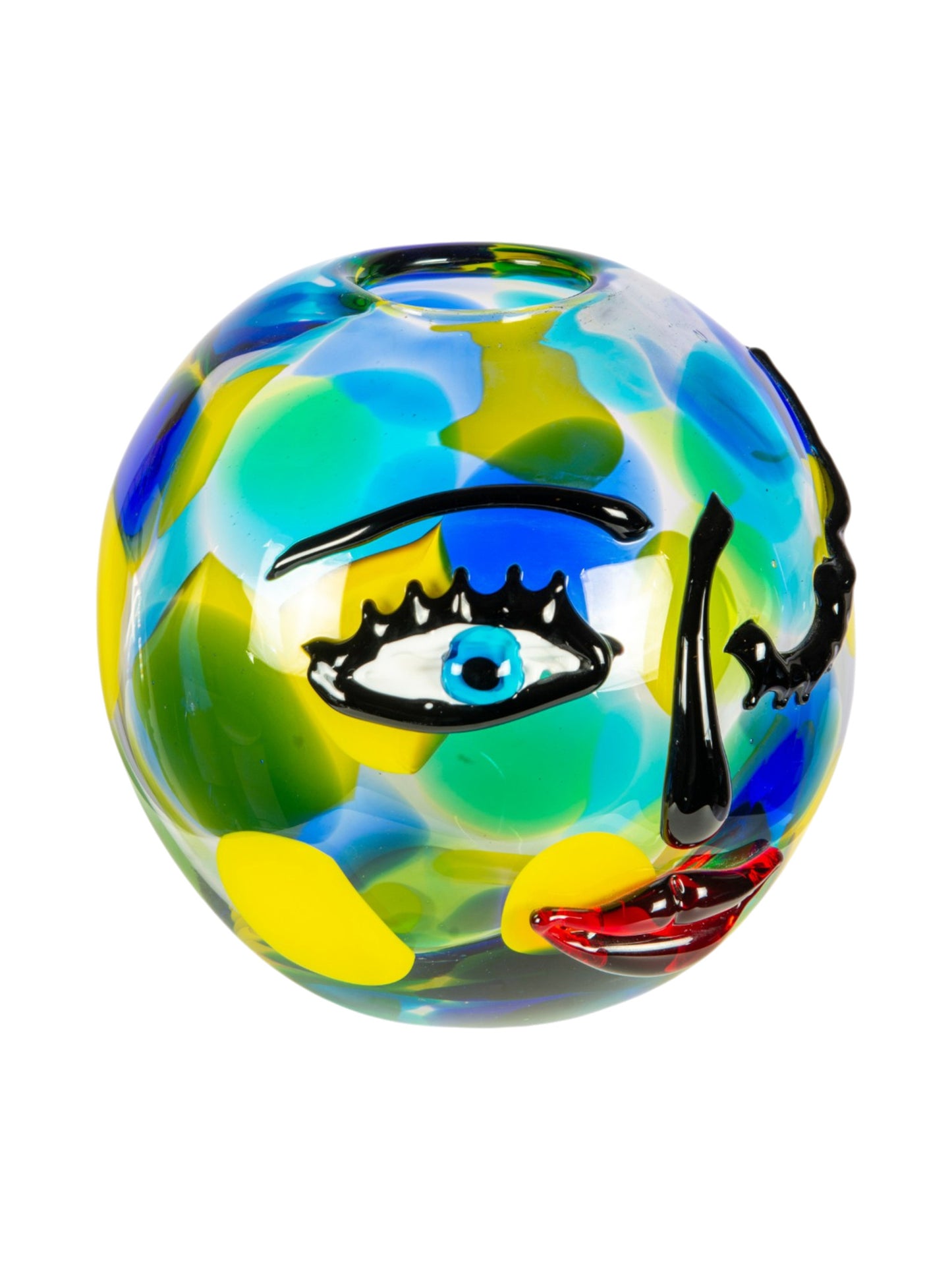 Winking Muse Hand Blown Art Glass Vase