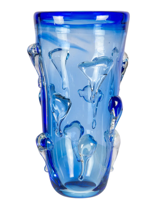 Blue Mayera Hand Blown Art Glass Vase
