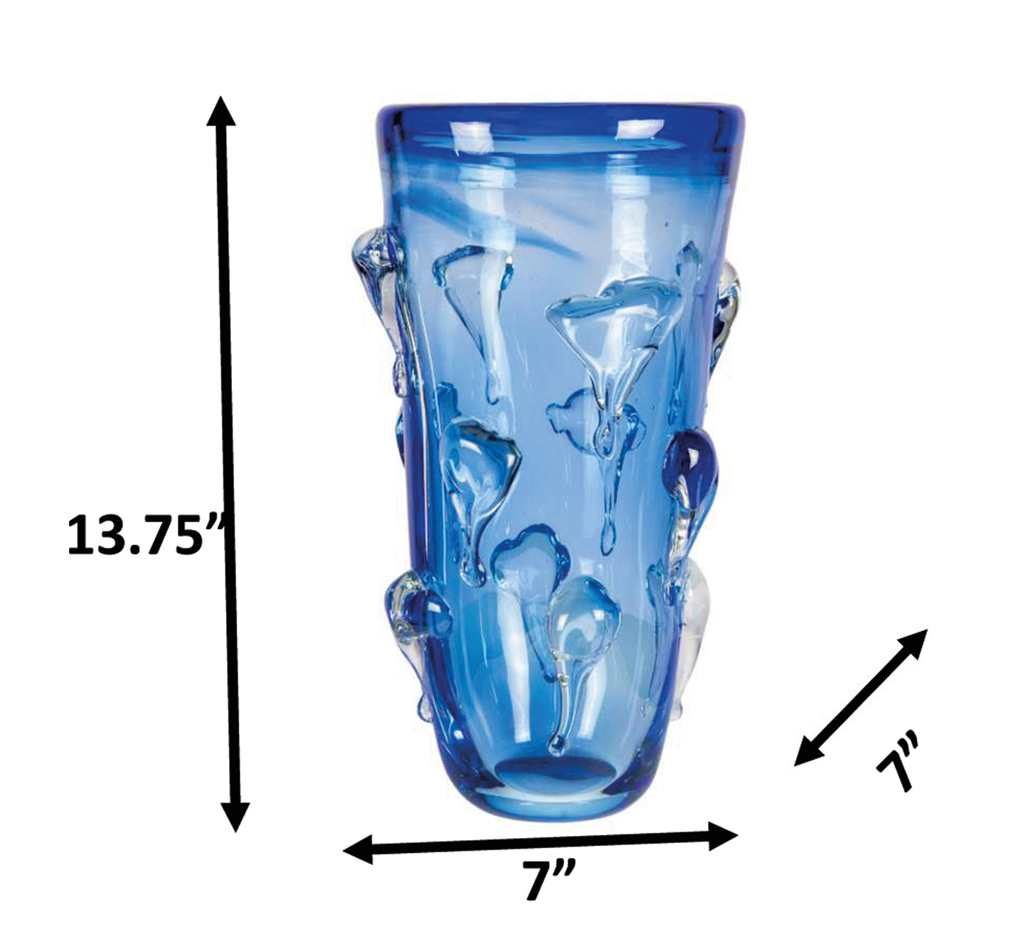 Blue Mayera Hand Blown Art Glass Vase