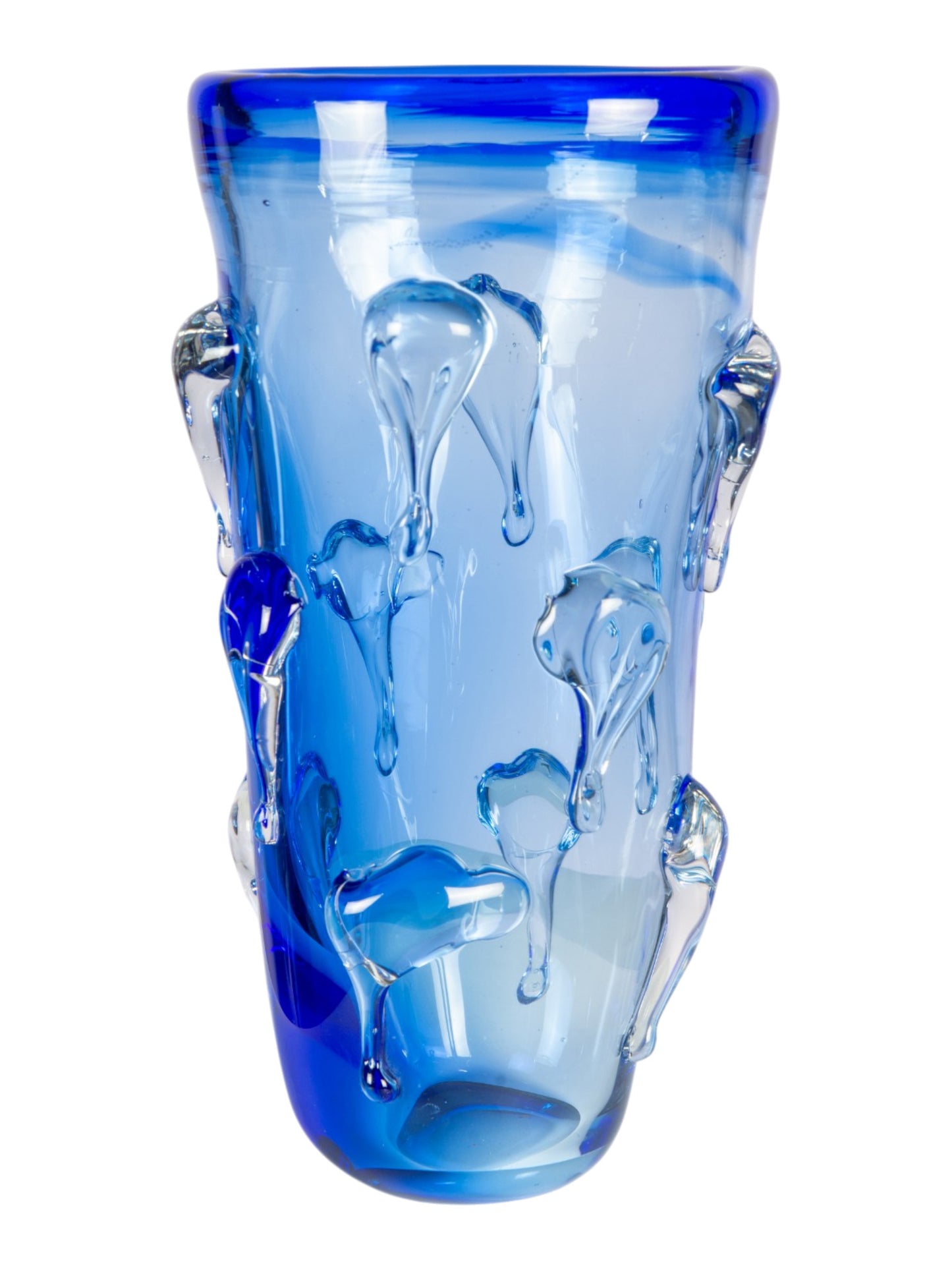 Blue Mayera Hand Blown Art Glass Vase