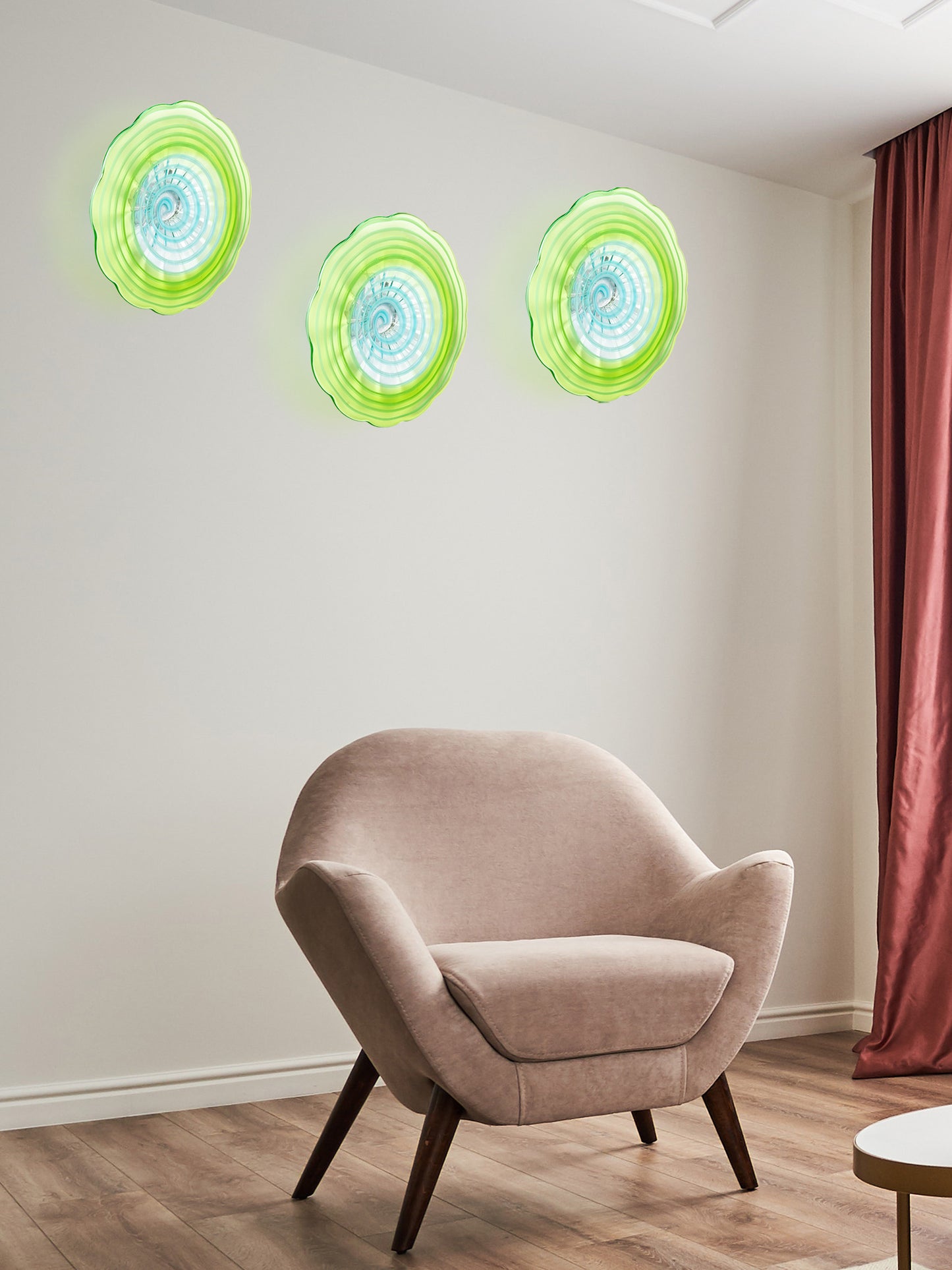 Waterfront Hand Blown Art Glass Wall Decor - 12 Inch