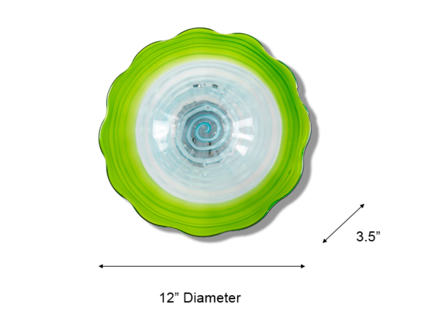 Waterfront Hand Blown Art Glass Wall Decor - 12 Inch