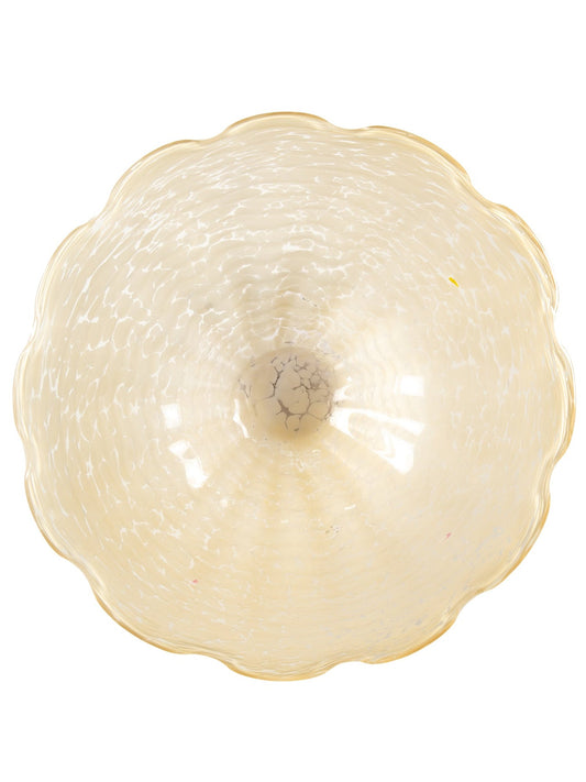 Beige Feather Hand Blown Art Glass Wall Decor - 16 Inch