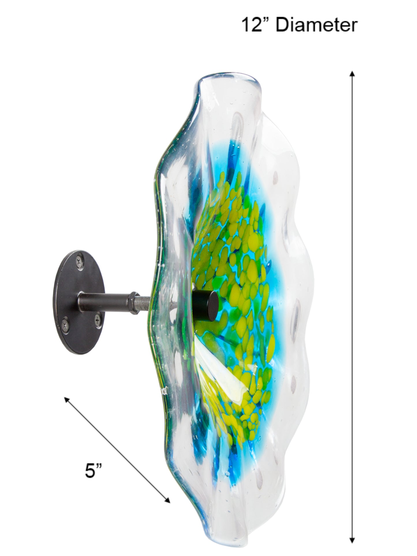 Sprito Hand Blown Art Glass Wall Decor - 12 Inch
