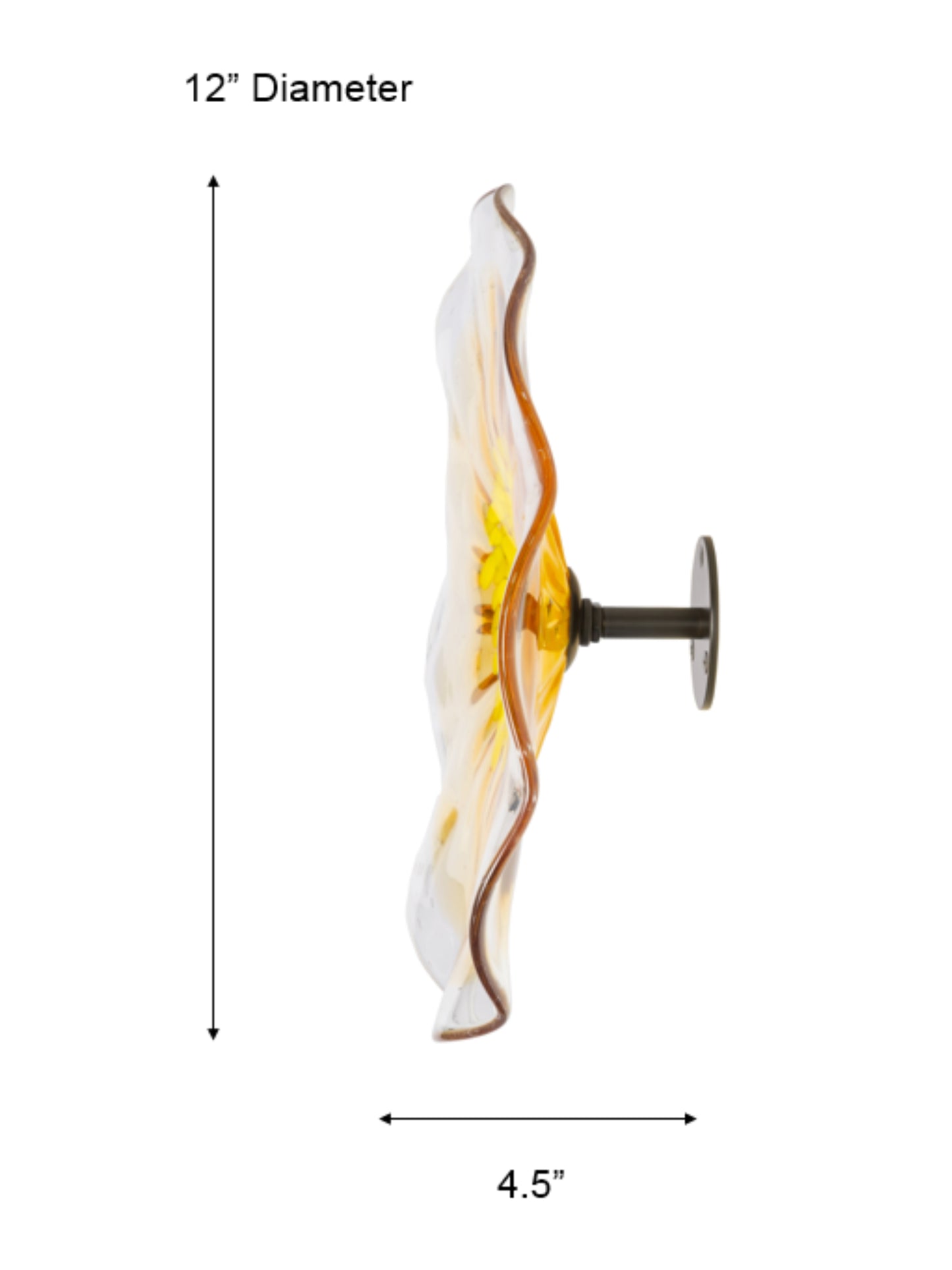 Ribera Hand Blown Art Glass Wall Decor - 12 Inch