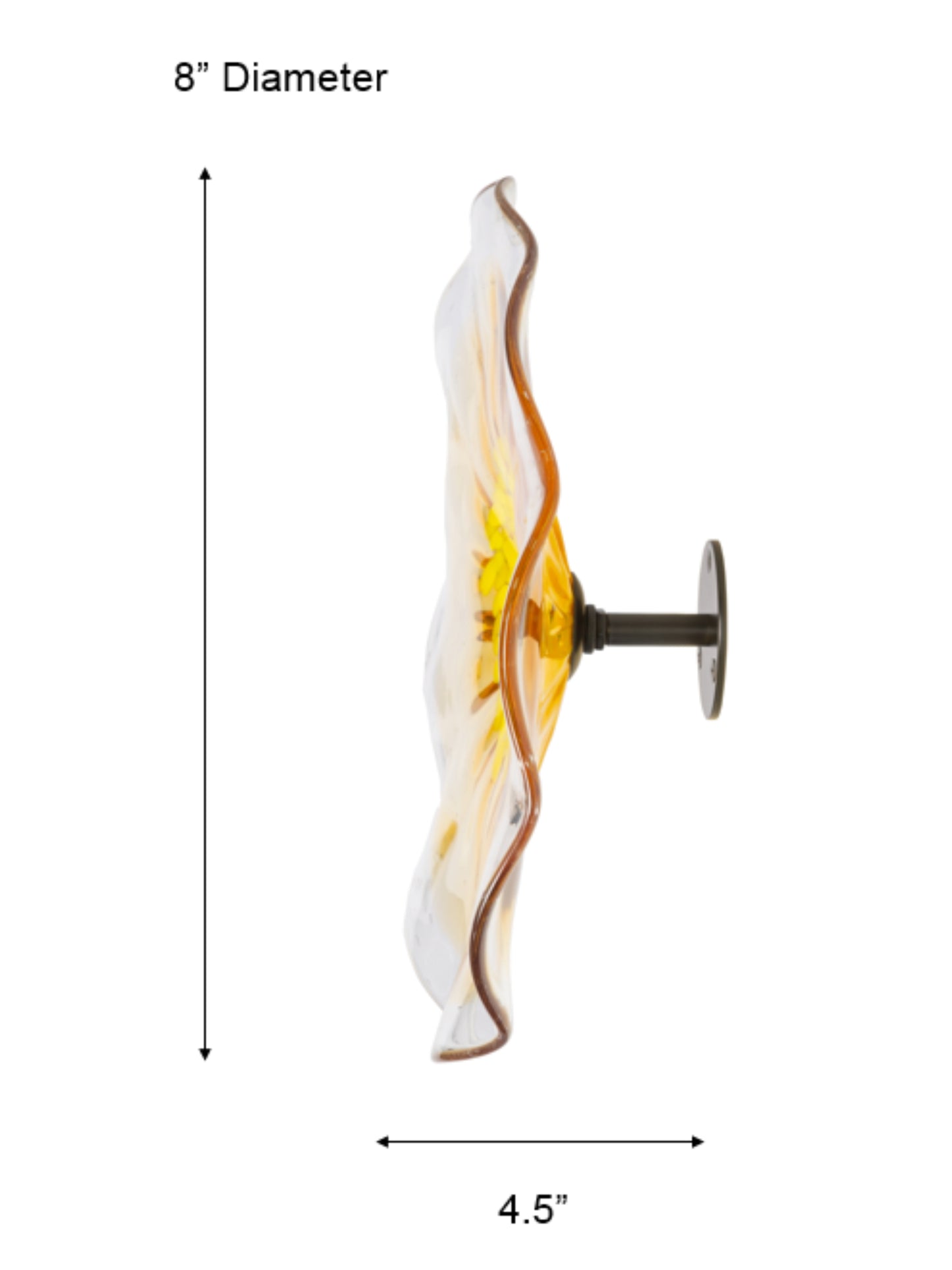 Ribera Hand Blown Art Glass Wall Decor - 8 Inch