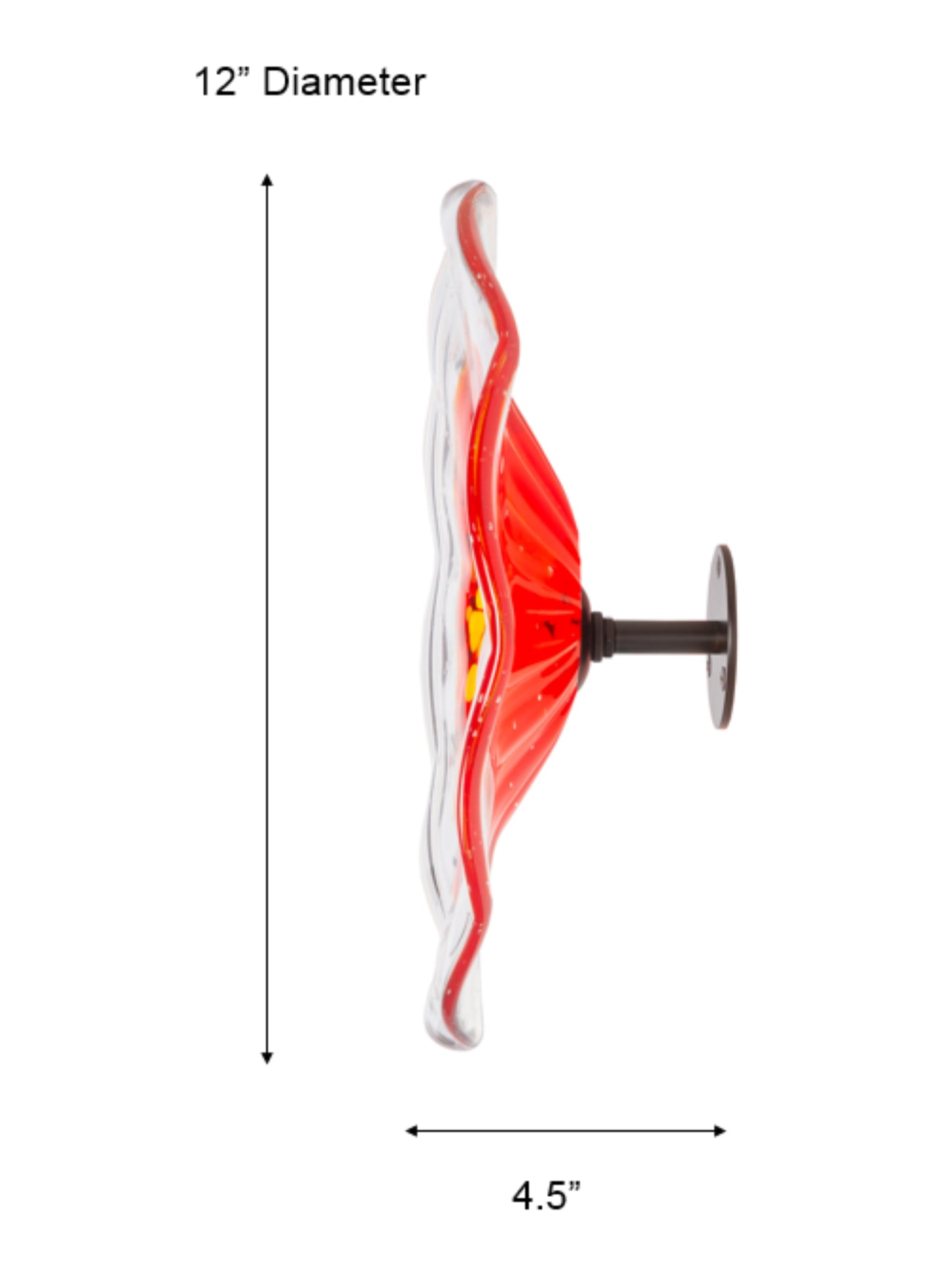 Milagra Hand Blown Art Glass Wall Decor - 12 Inch