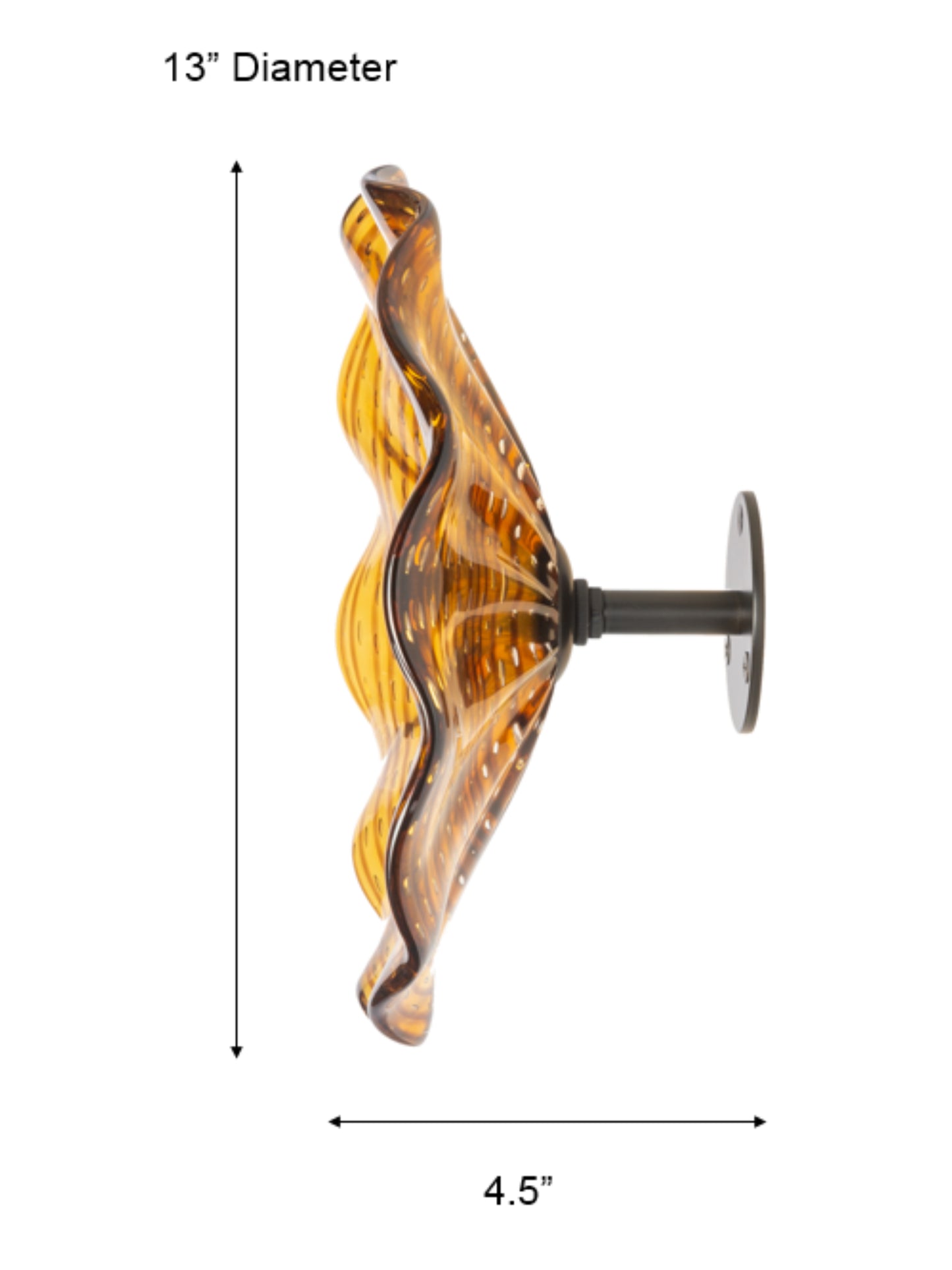 Rosslyn Hand Blown Art Glass Wall Decor - 13 Inch