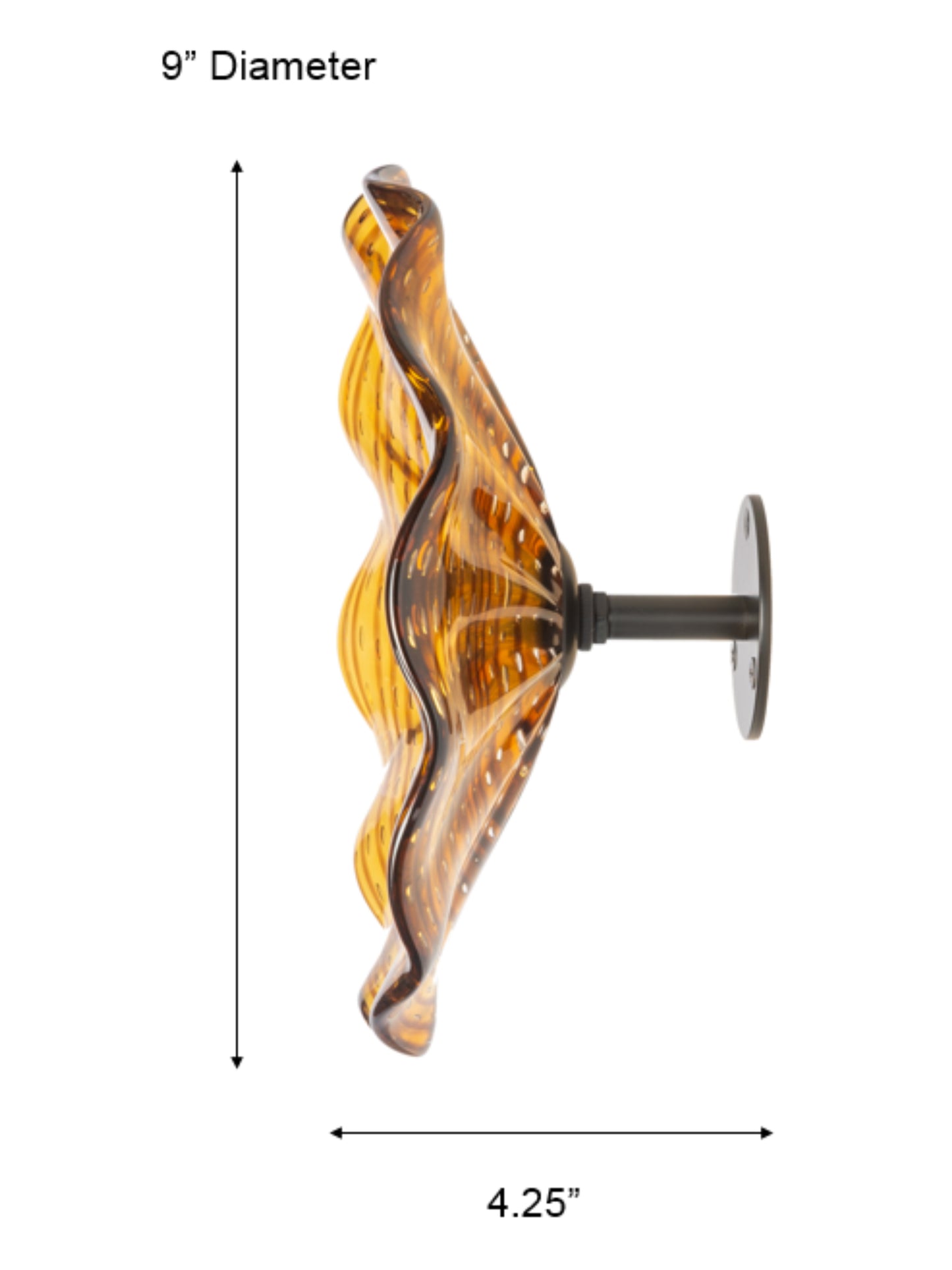 Rosslyn Hand Blown Art Glass Wall Decor - 9 Inch