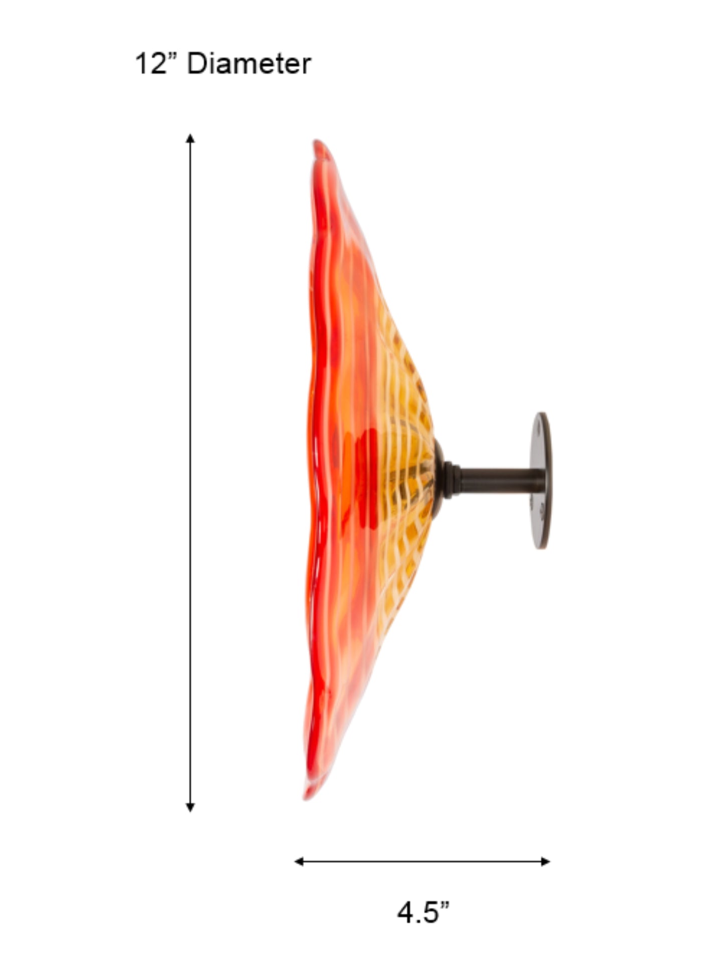 Merida Hand Blown Art Glass Wall Decor - 12 Inch