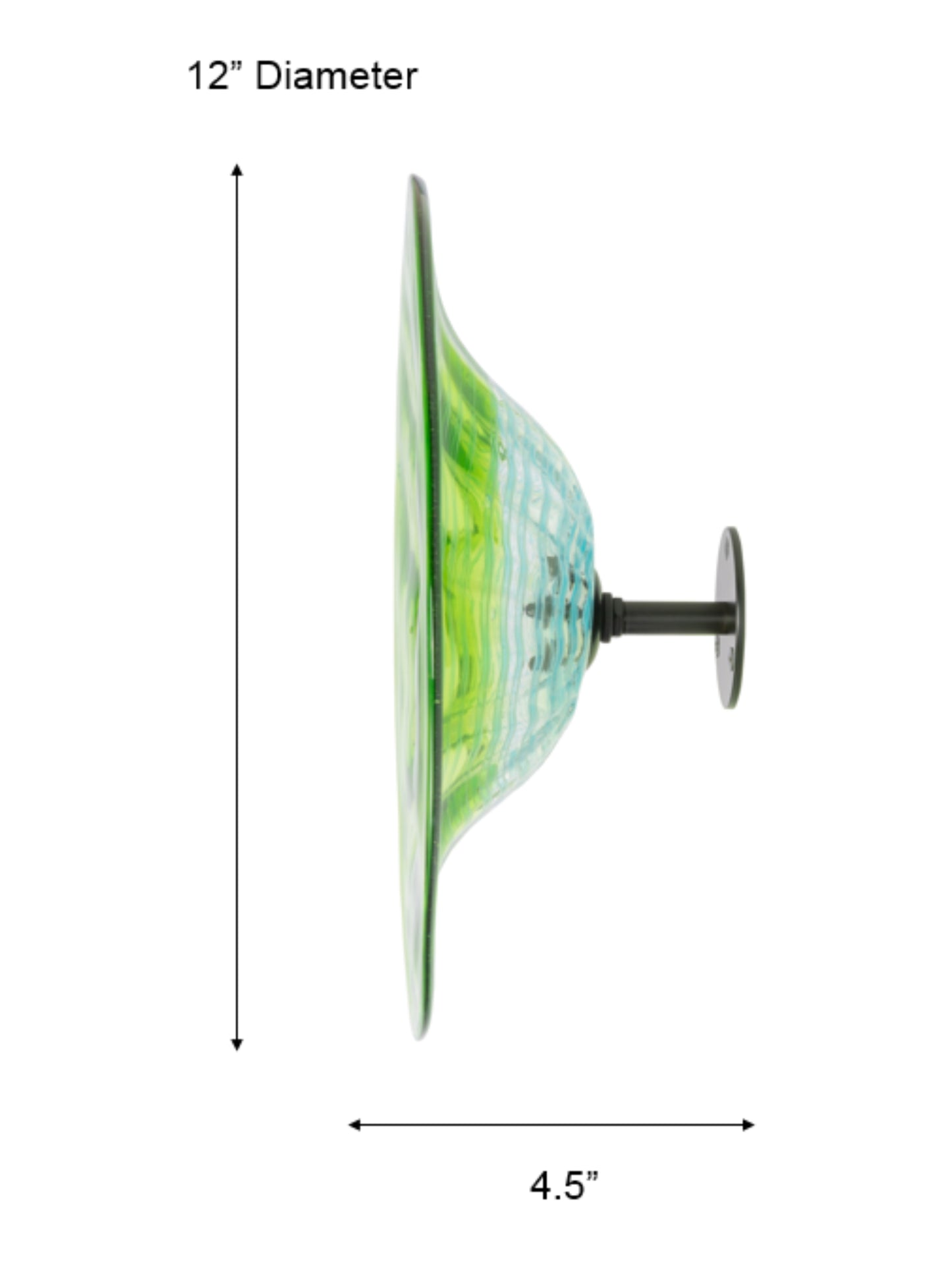 Pollena Hand Blown Art Glass Wall Decor - 12 Inch