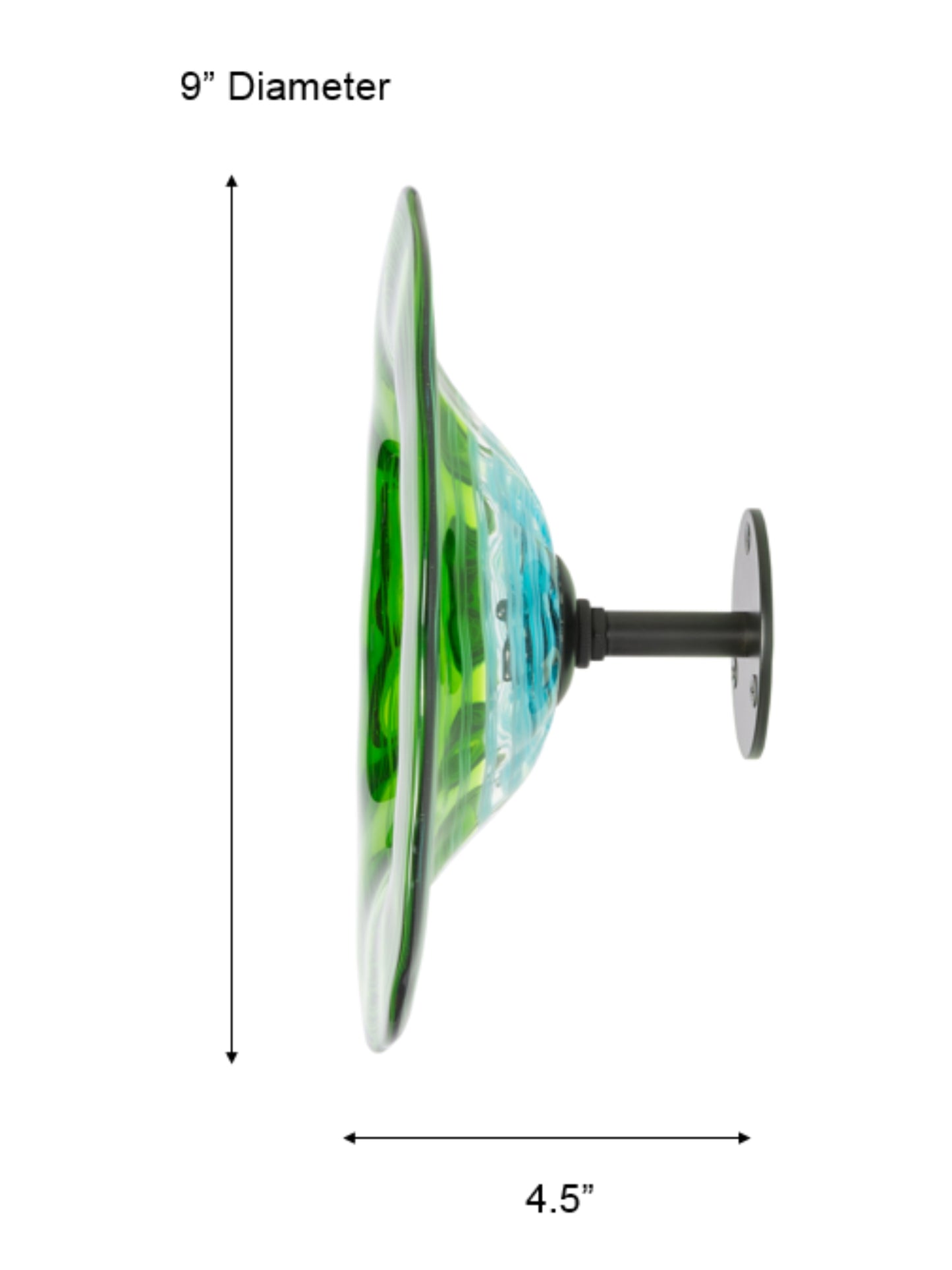 Pollena Hand Blown Art Glass Wall Decor - 9 Inch