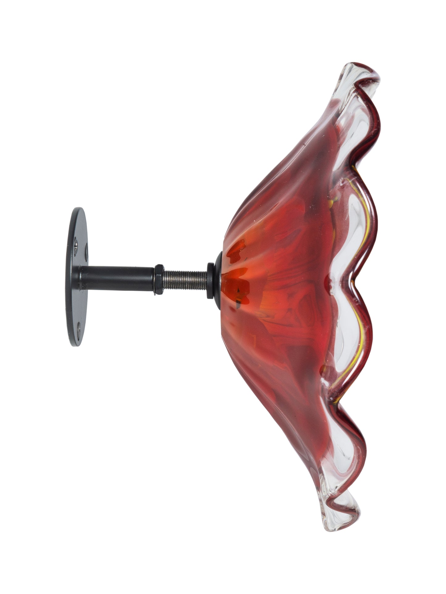 Fiore Bloom Red Hand Blown Art Glass Wall Decor - 9 Inch