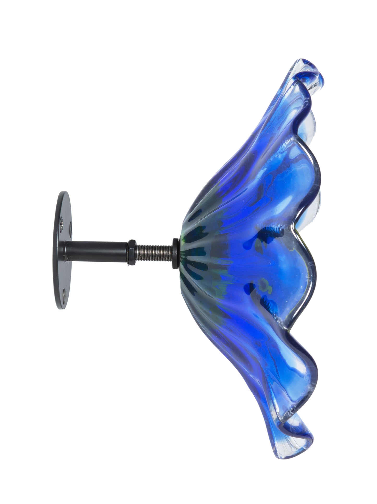 Fiore Bloom Blue Hand Blown Art Glass Wall Decor - 9 Inch