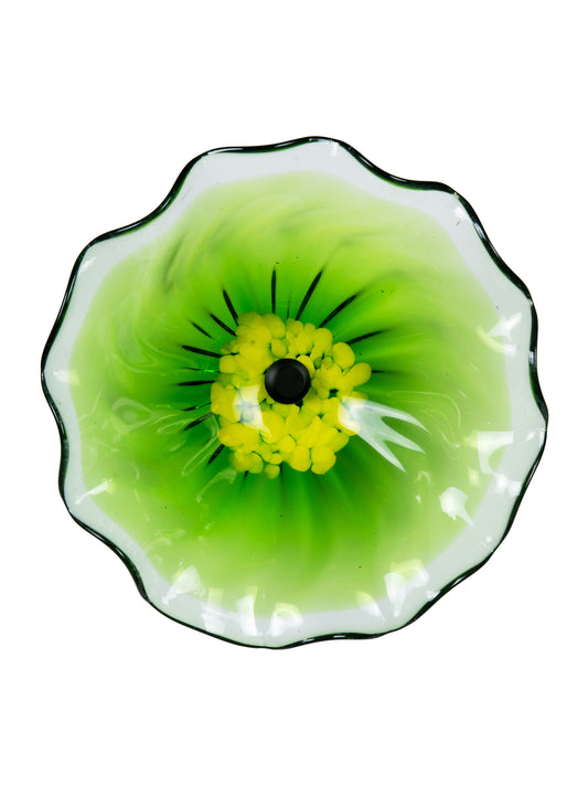 Fiore Bloom Green Hand Blown Art Glass Wall Decor - 12 Inch