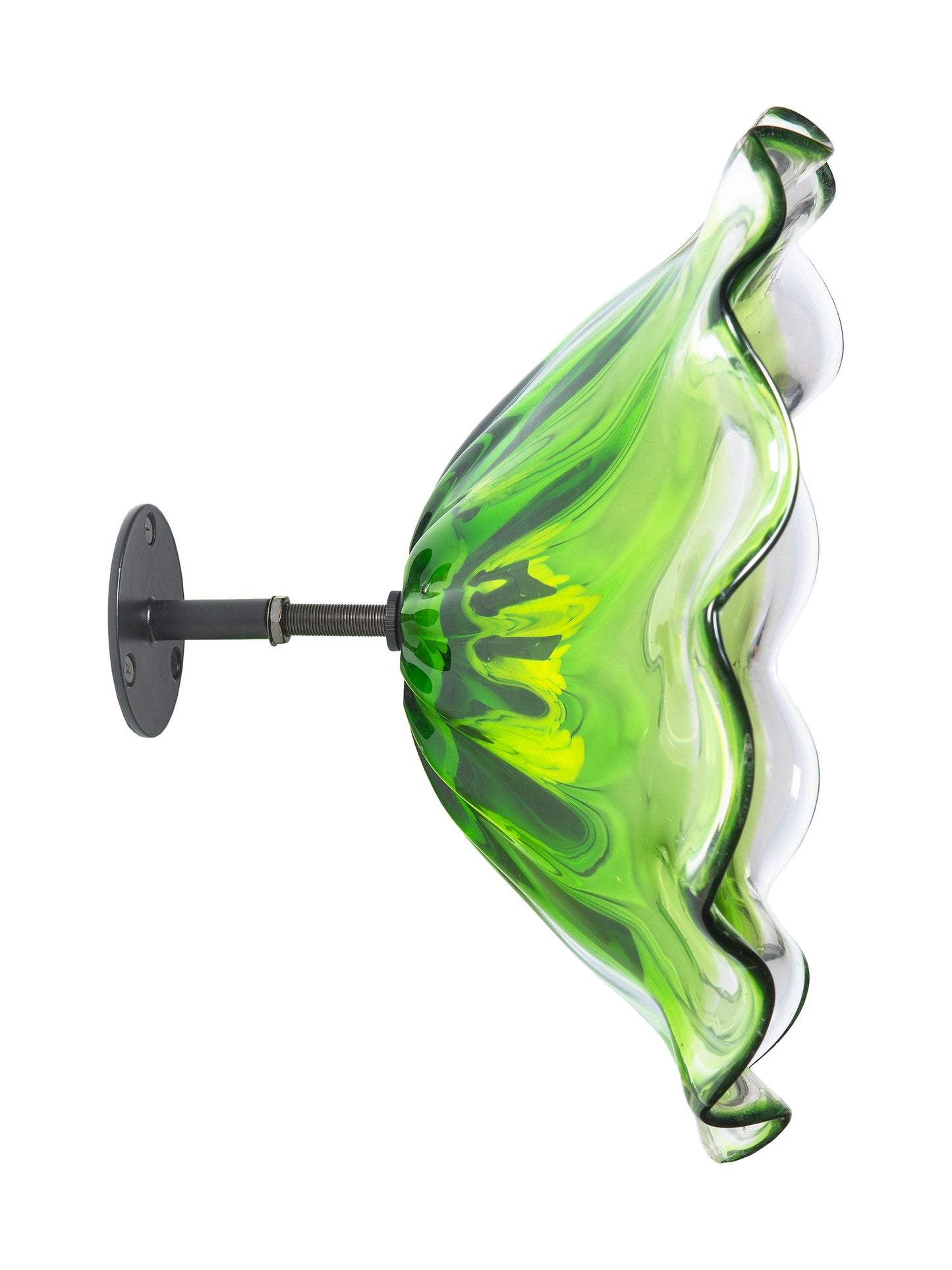 Fiore Bloom Green Hand Blown Art Glass Wall Decor - 12 Inch