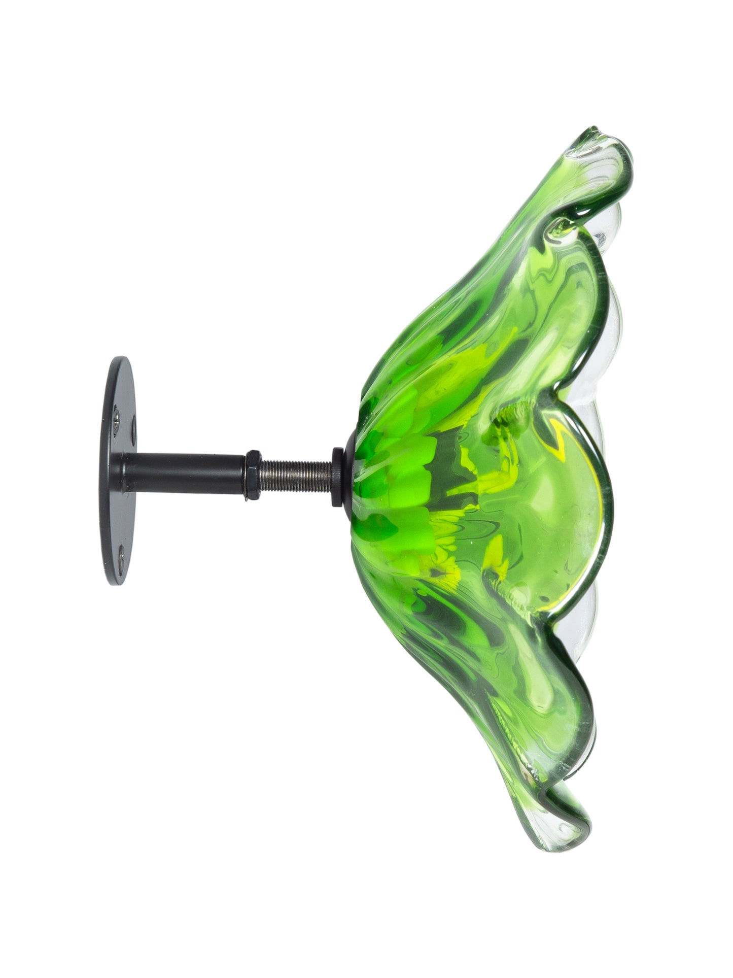 Fiore Bloom Green Hand Blown Art Glass Wall Decor - 9 Inch