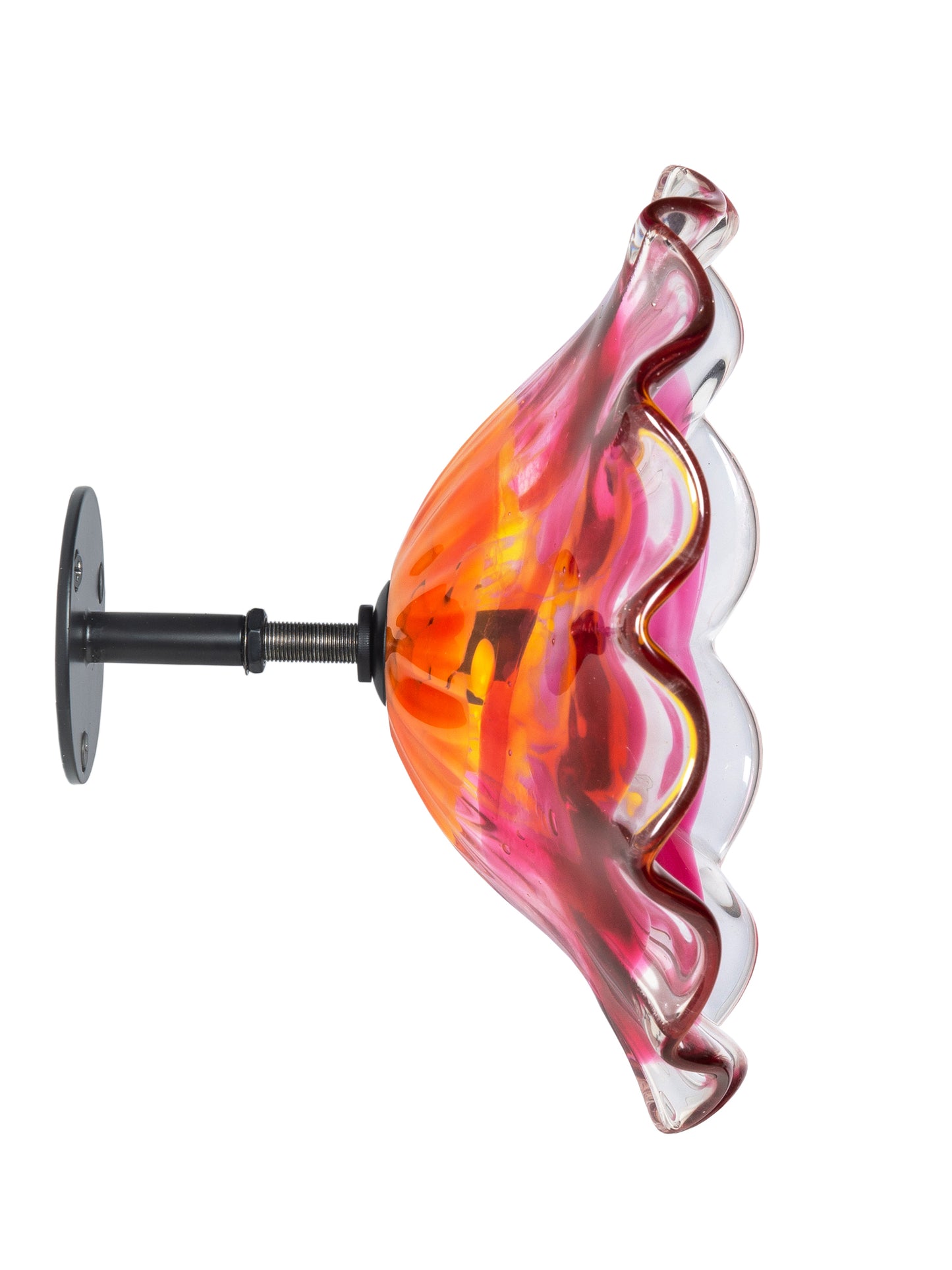 Fiore Bloom Pink Hand Blown Art Glass Wall Decor - 9 Inch