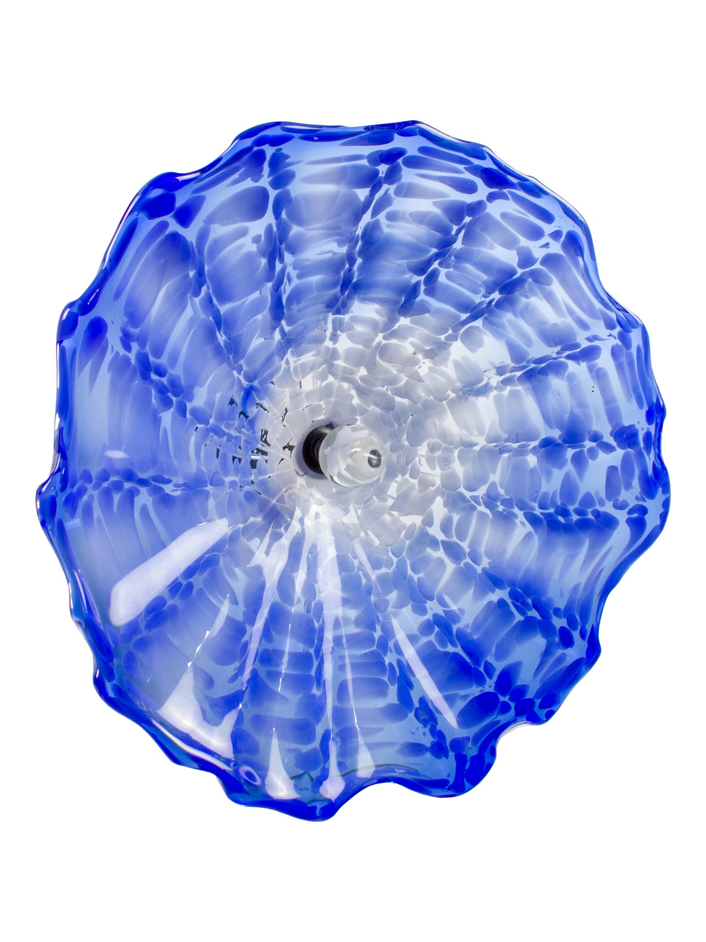 Fiore Blue Hand Blown Art Glass Wall Decor - 14 Inch