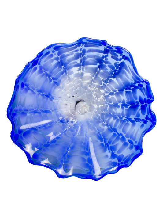 Fiore Blue Hand Blown Art Glass Wall Decor - 14 Inch