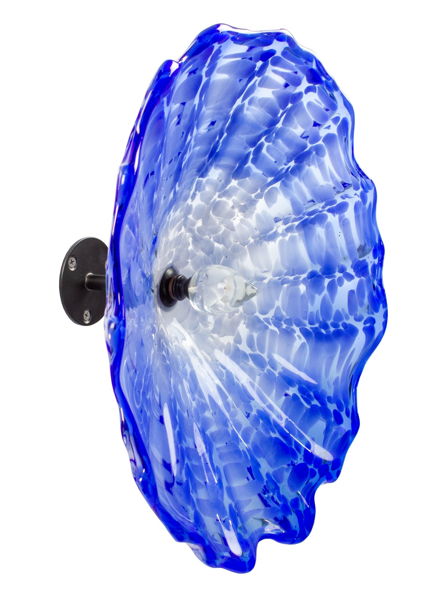 Fiore Blue Hand Blown Art Glass Wall Decor - 14 Inch