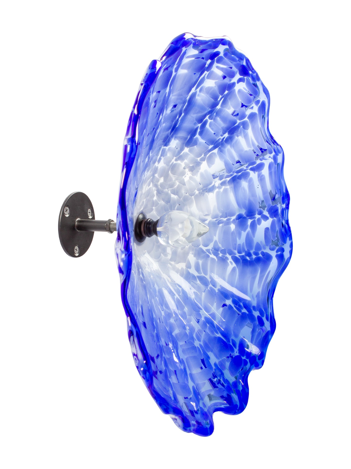 Fiore Blue Hand Blown Art Glass Wall Decor - 14 Inch