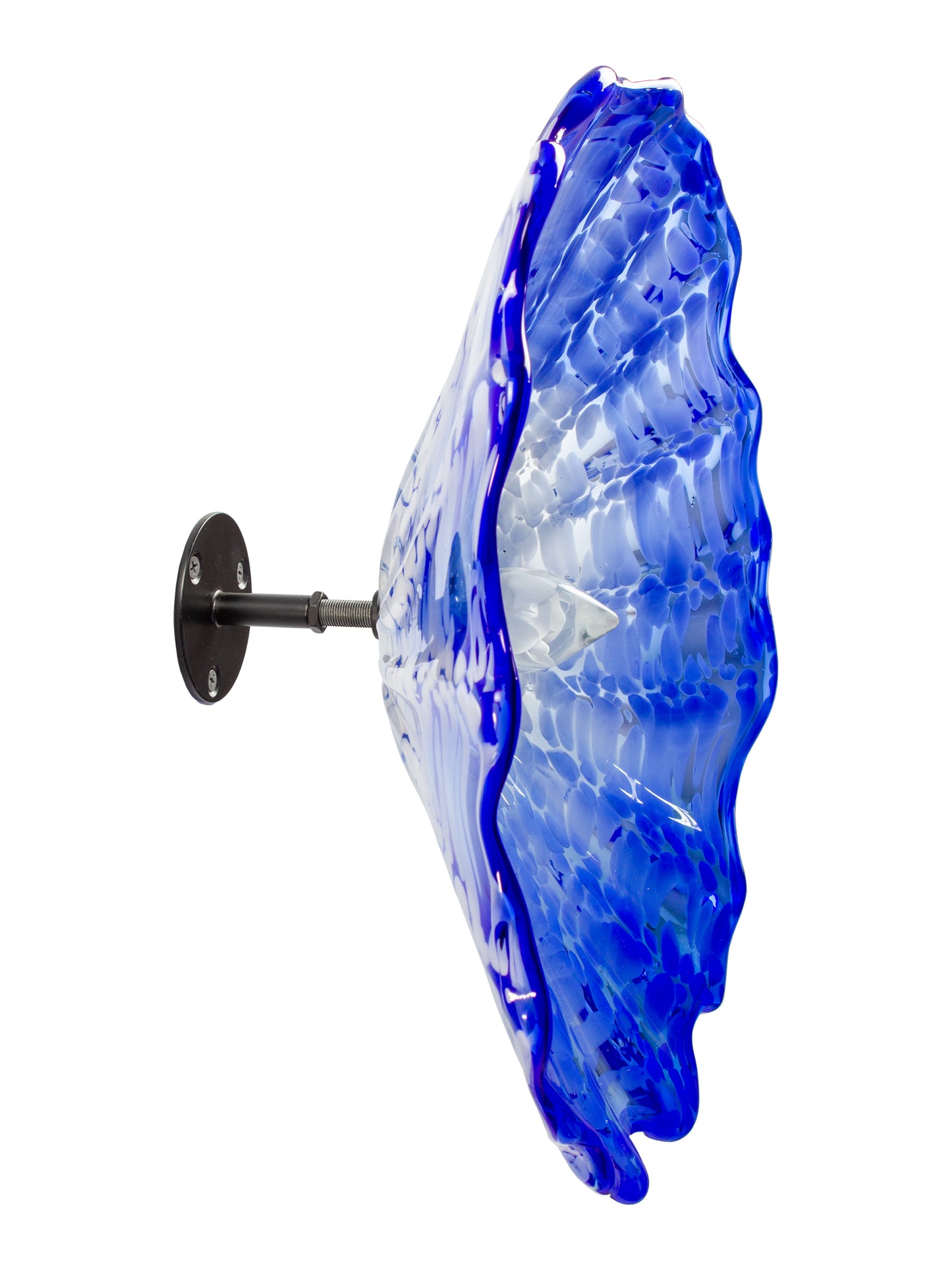 Fiore Blue Hand Blown Art Glass Wall Decor - 14 Inch