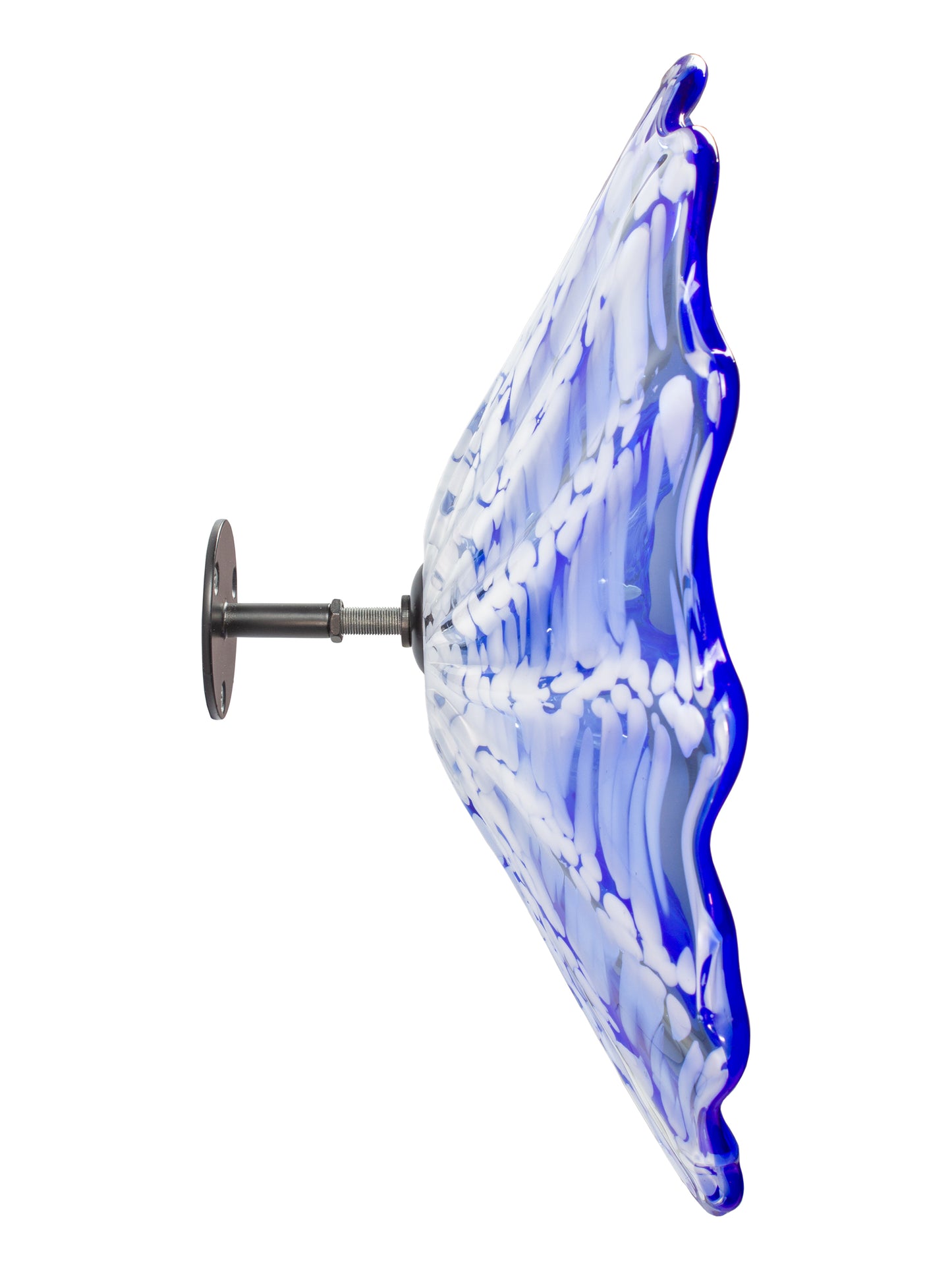 Fiore Blue Hand Blown Art Glass Wall Decor - 14 Inch