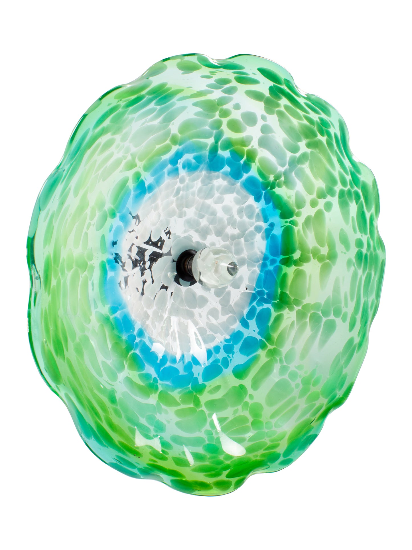 Fiore Green Hand Blown Art Glass Wall Decor - 14 Inch
