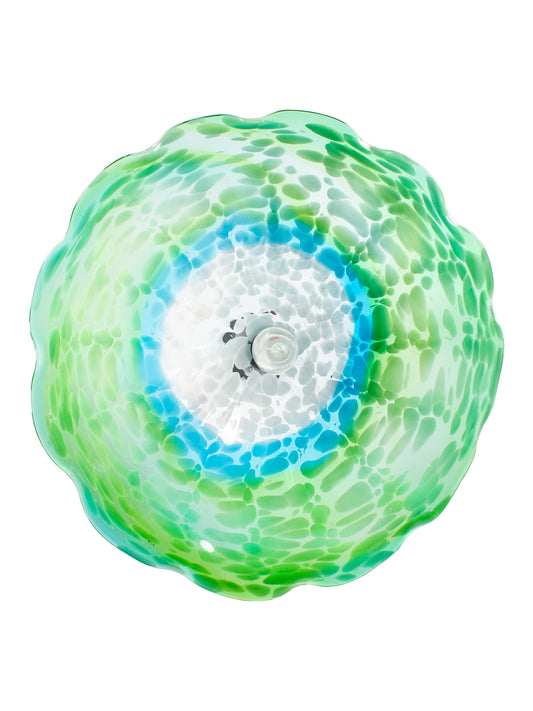 Fiore Green Hand Blown Art Glass Wall Decor - 14 Inch