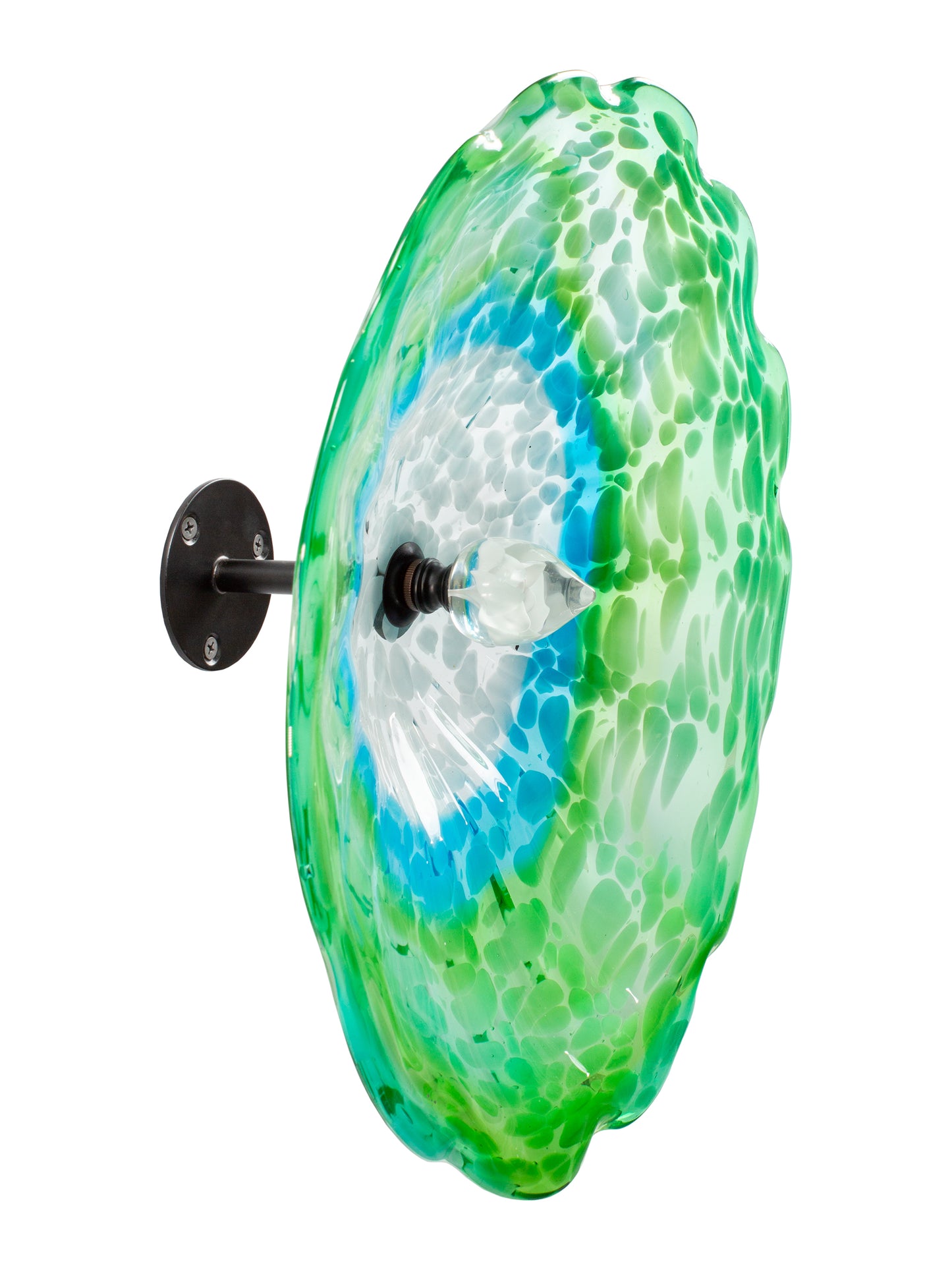 Fiore Green Hand Blown Art Glass Wall Decor - 14 Inch