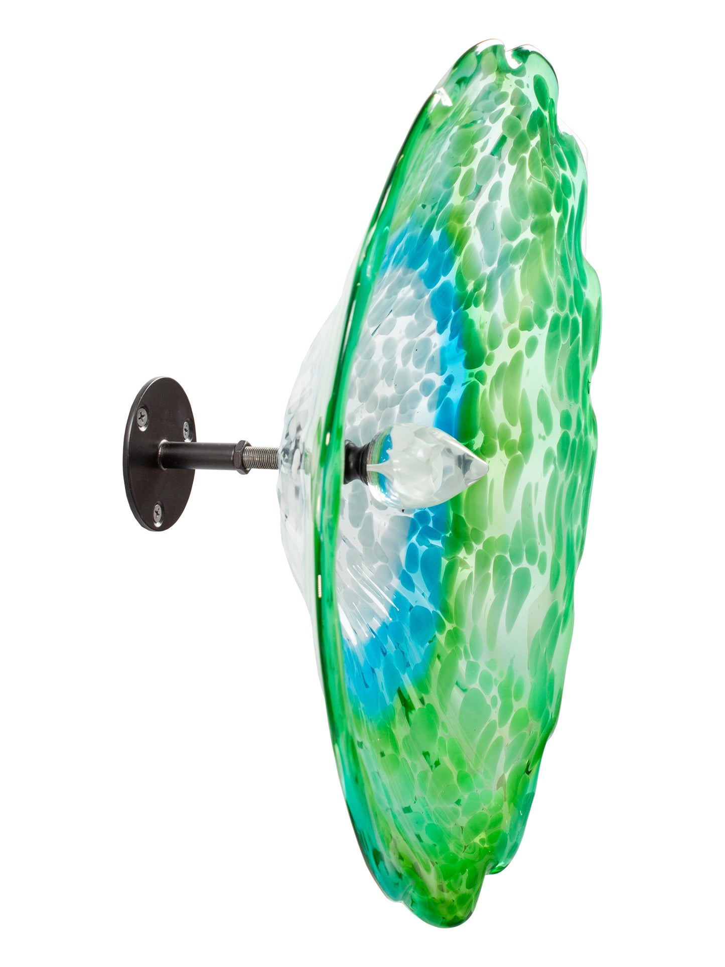Fiore Green Hand Blown Art Glass Wall Decor - 14 Inch