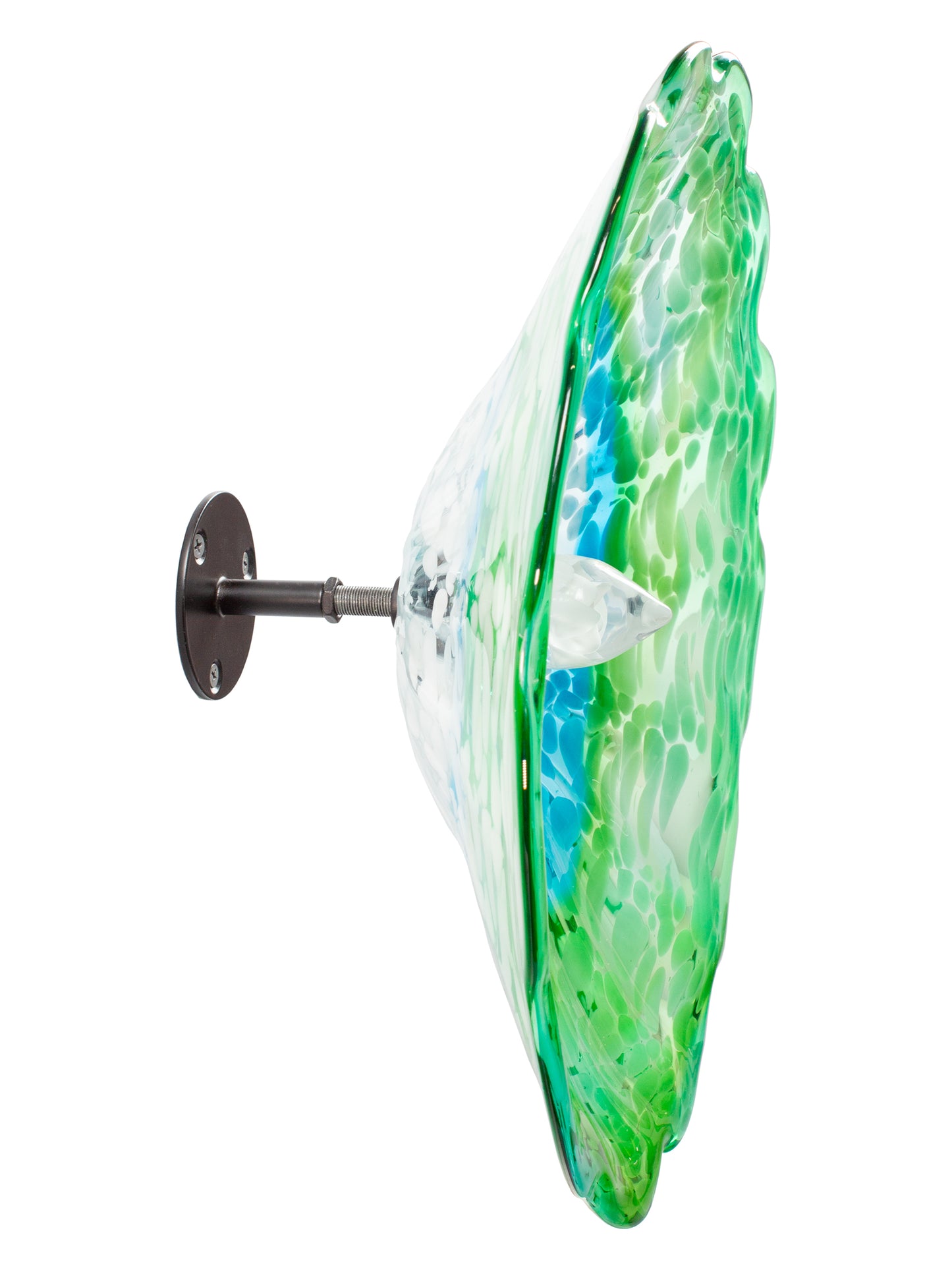 Fiore Green Hand Blown Art Glass Wall Decor - 14 Inch