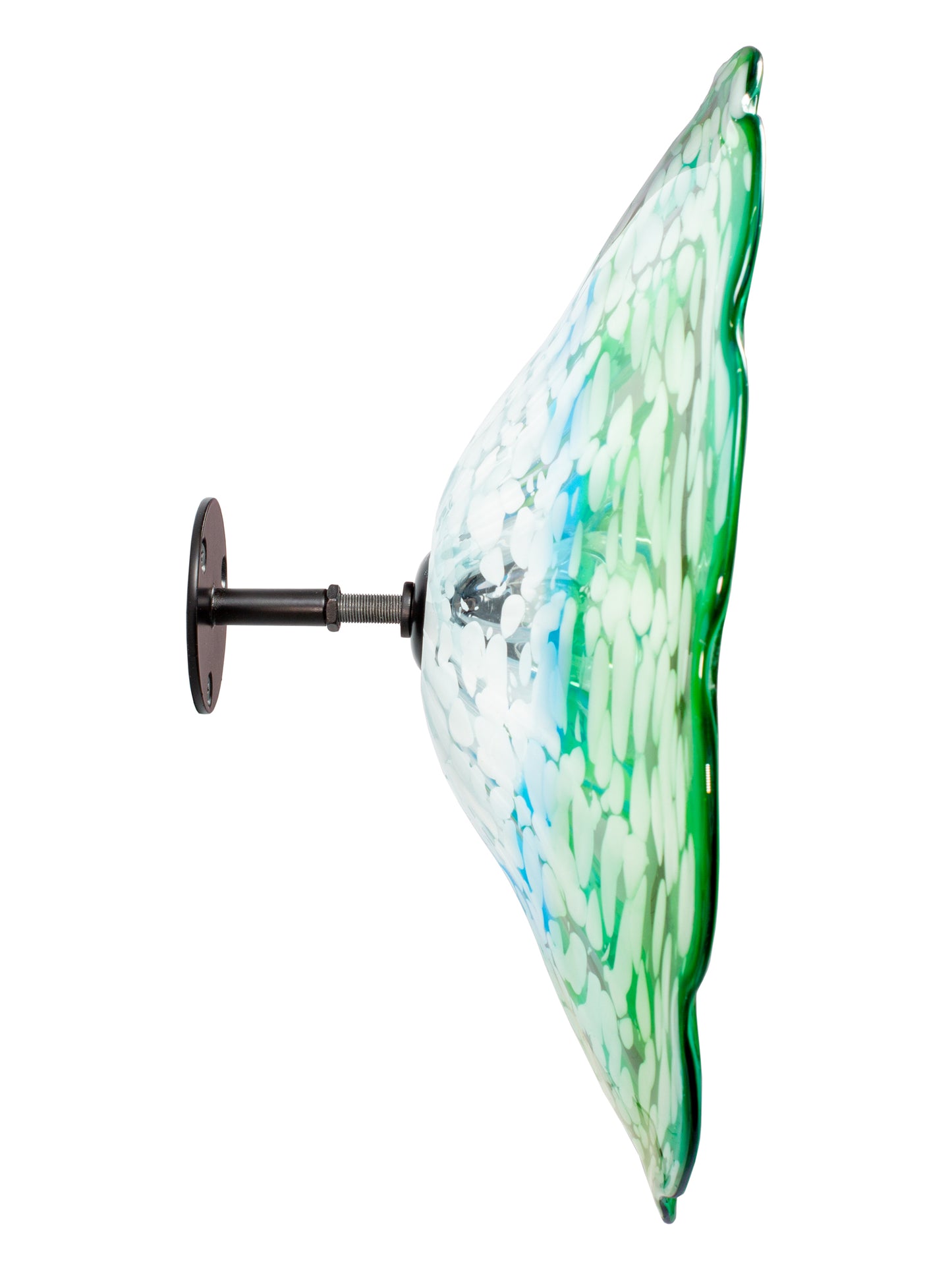 Fiore Green Hand Blown Art Glass Wall Decor - 14 Inch