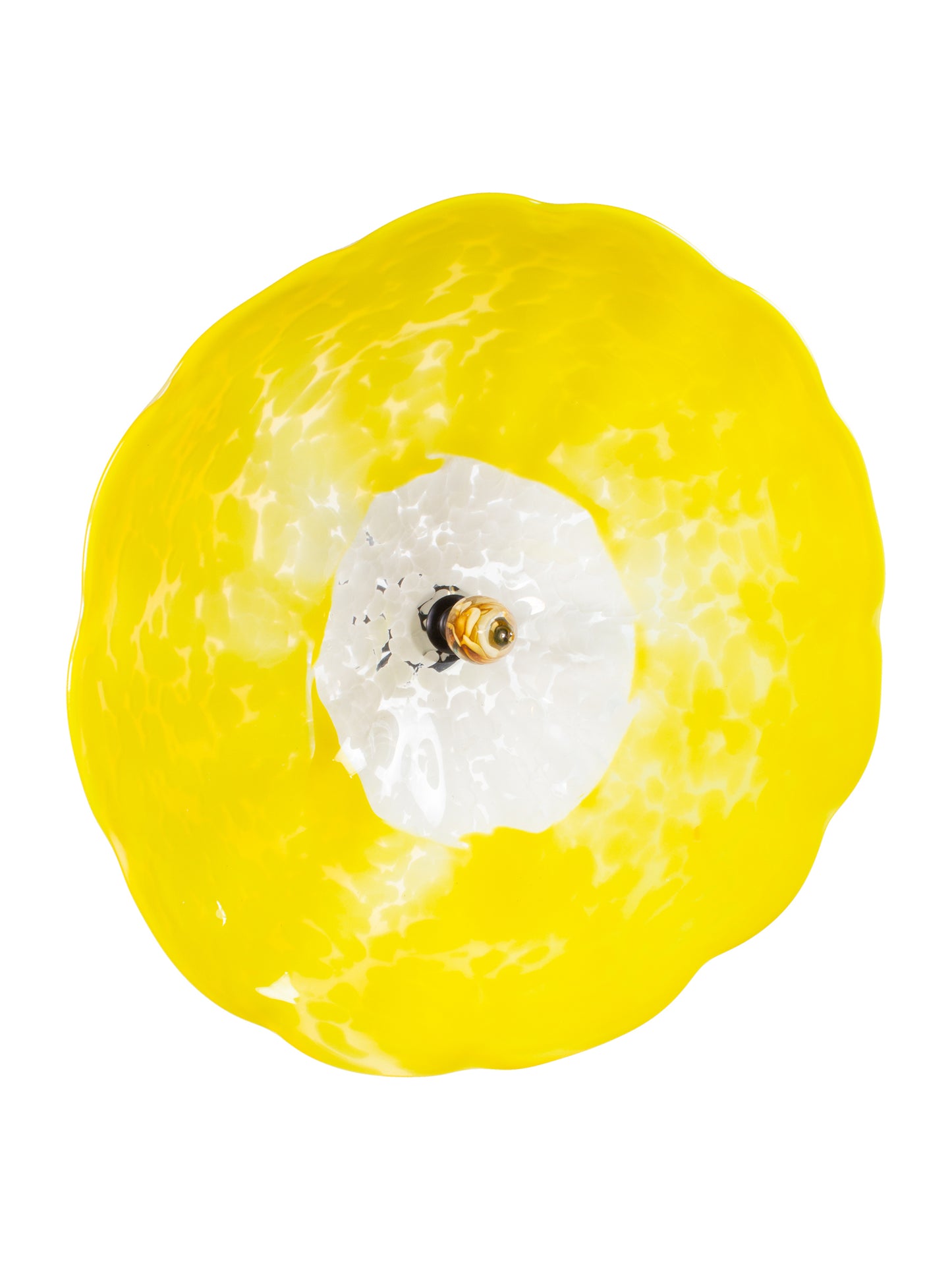 Fiore Yellow Hand Blown Art Glass Wall Decor - 14 Inch