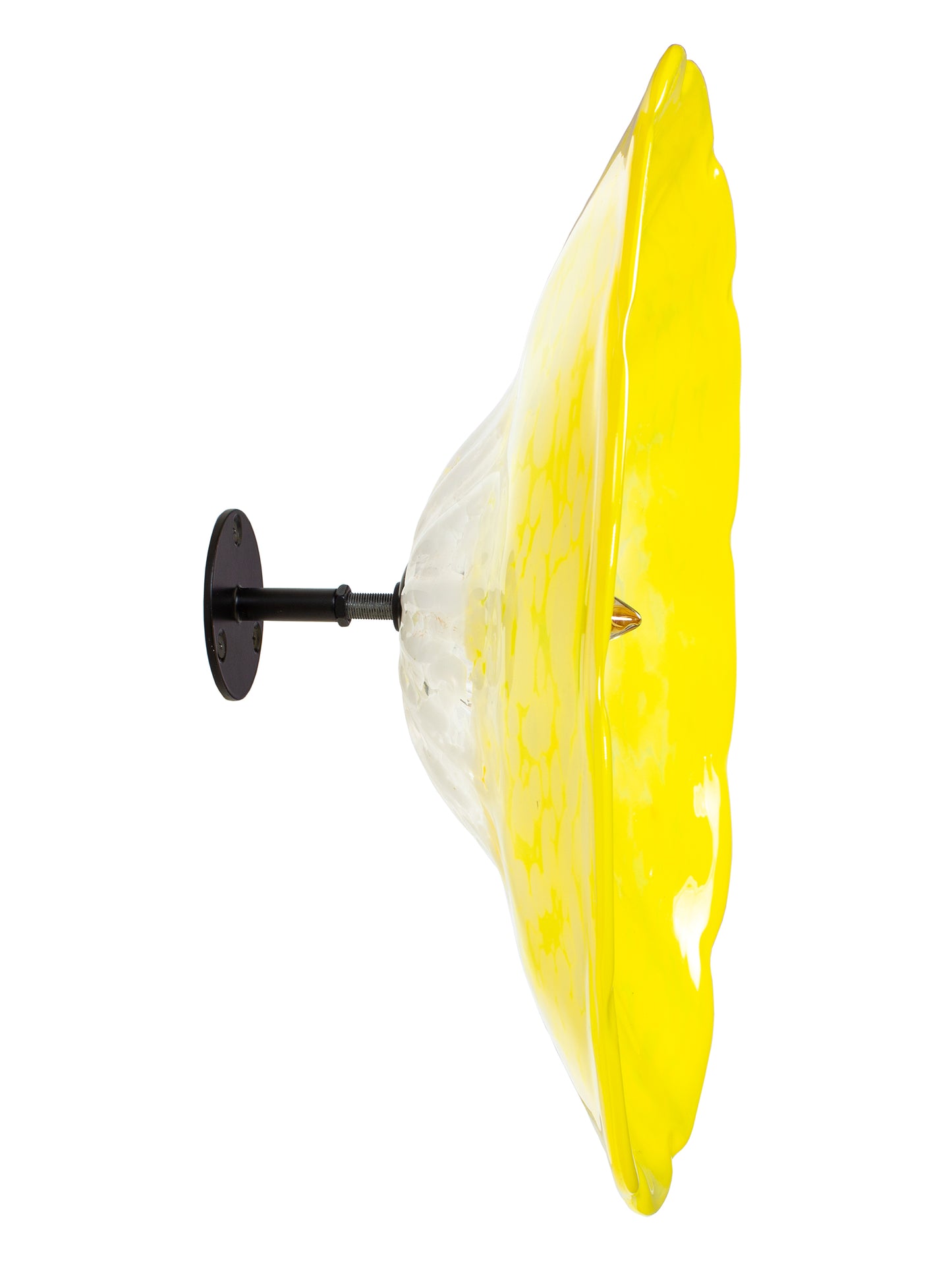 Fiore Yellow Hand Blown Art Glass Wall Decor - 14 Inch