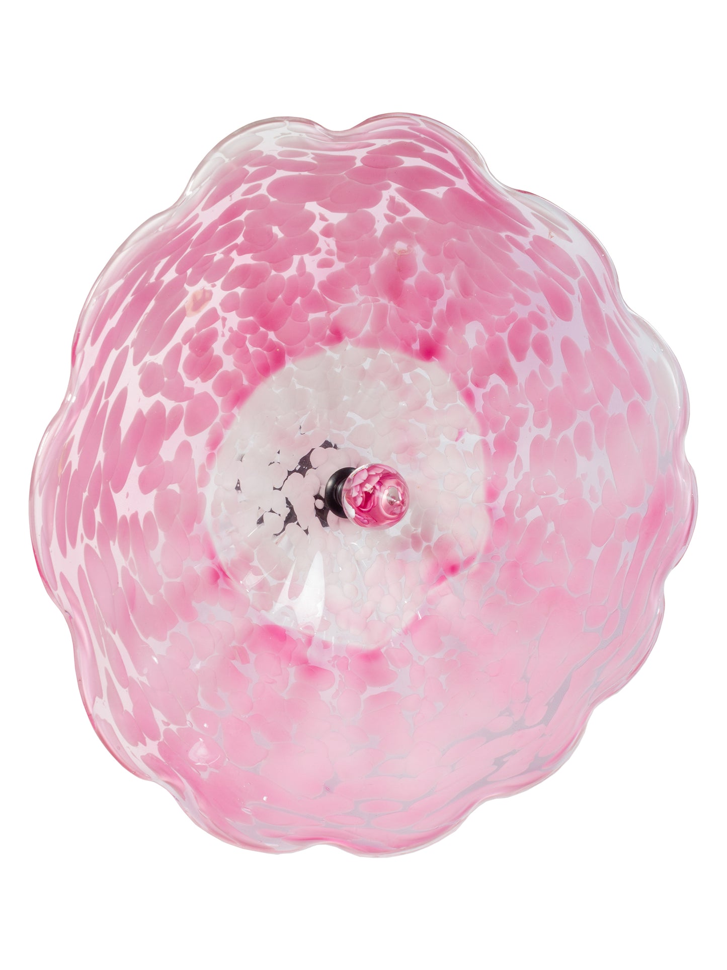 Fiore Pink Hand Blown Art Glass Wall Decor - 14 Inch