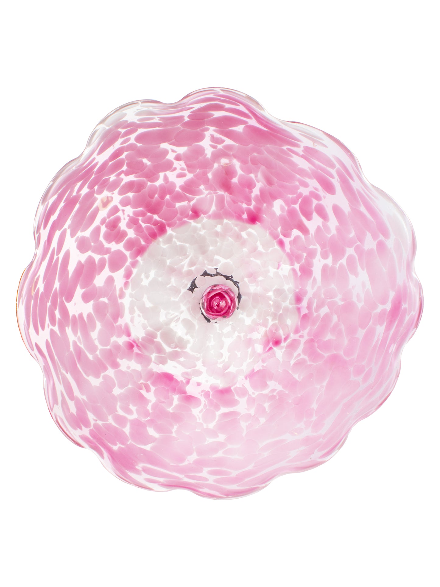 Fiore Pink Hand Blown Art Glass Wall Decor - 14 Inch