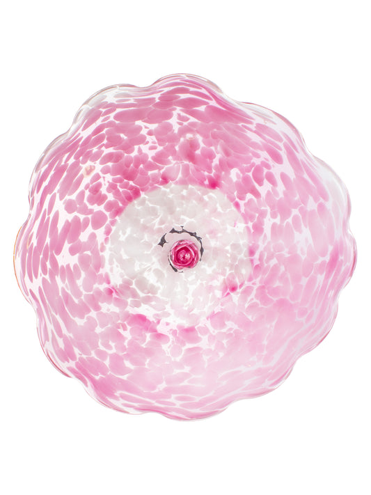 Fiore Pink Hand Blown Art Glass Wall Decor - 14 Inch