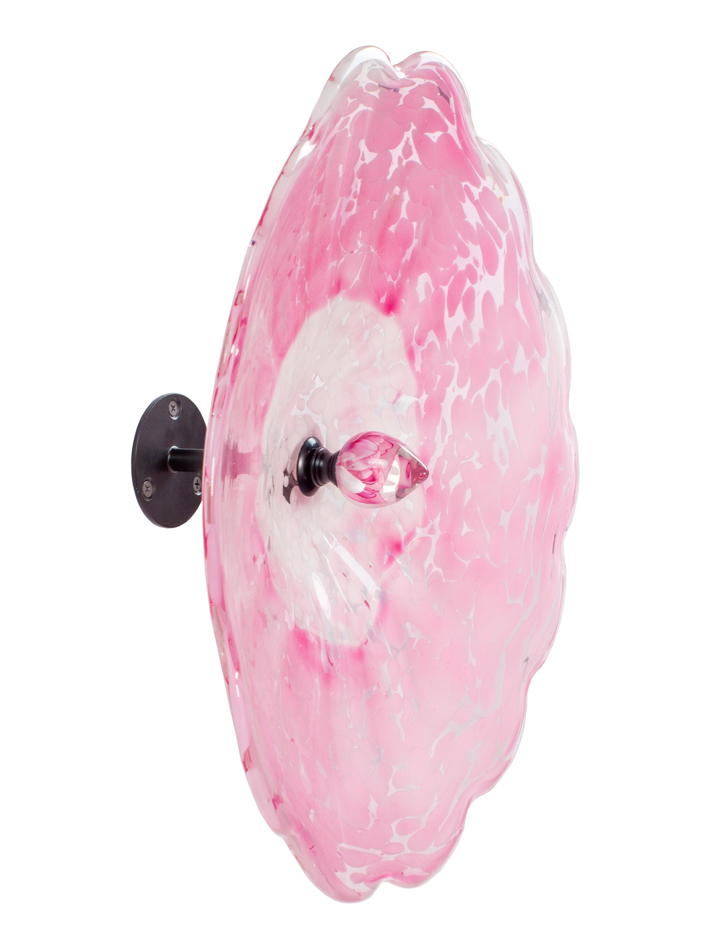 Fiore Pink Hand Blown Art Glass Wall Decor - 14 Inch