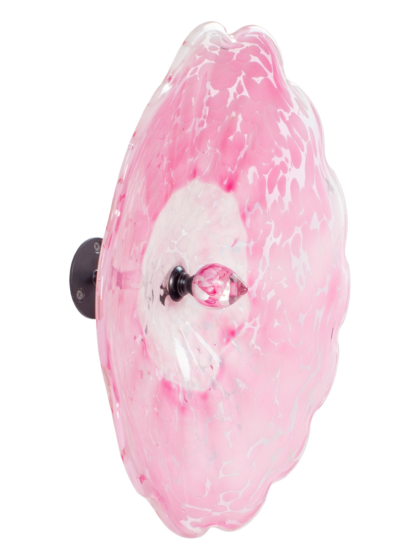 Fiore Pink Hand Blown Art Glass Wall Decor - 14 Inch