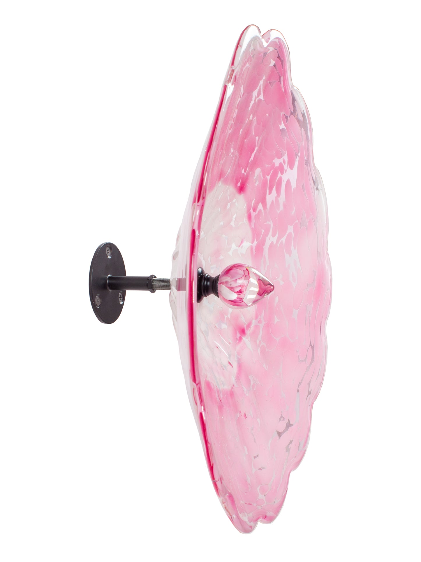 Fiore Pink Hand Blown Art Glass Wall Decor - 14 Inch