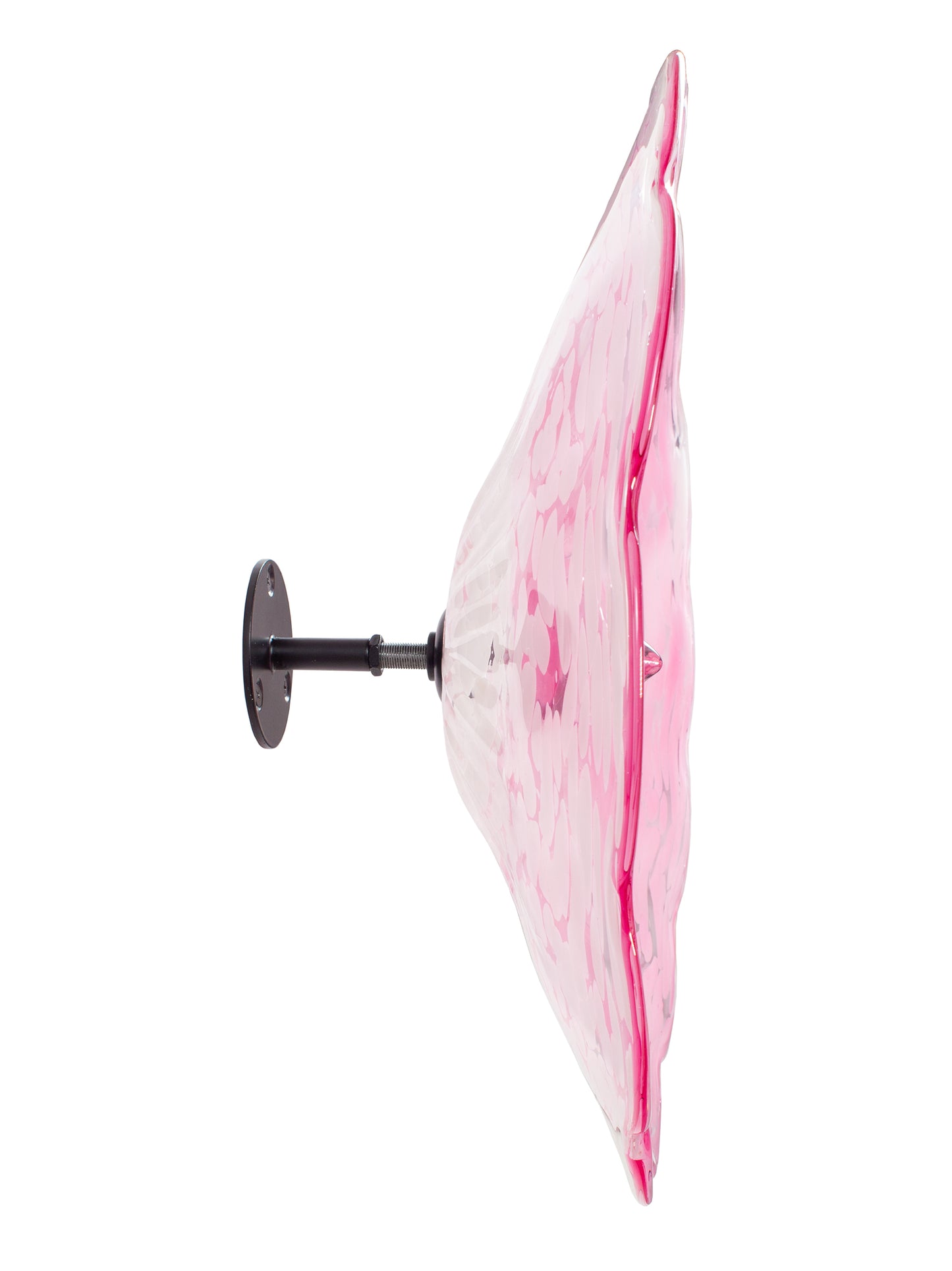 Fiore Pink Hand Blown Art Glass Wall Decor - 14 Inch